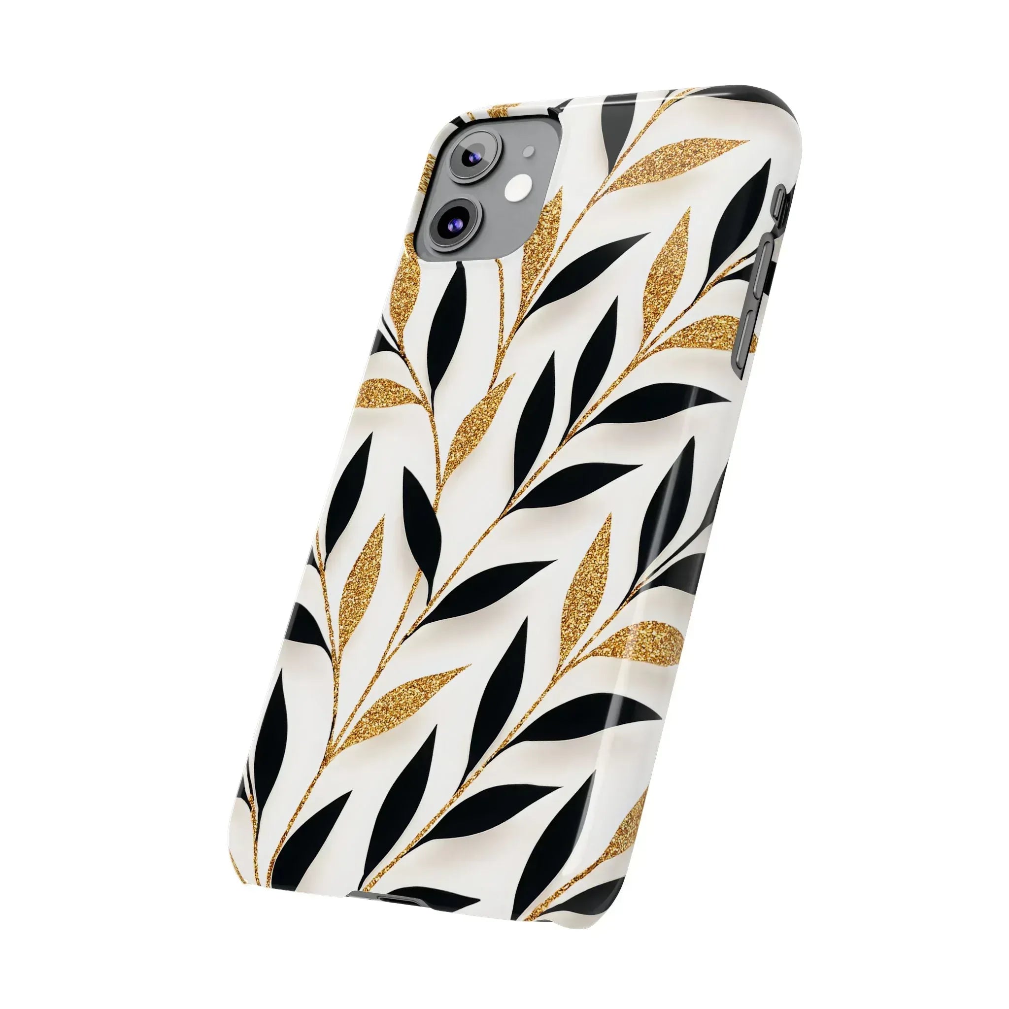 Botanical Gold Leaf Phone Case for iPhone 11-17 - KARARMDESIGN