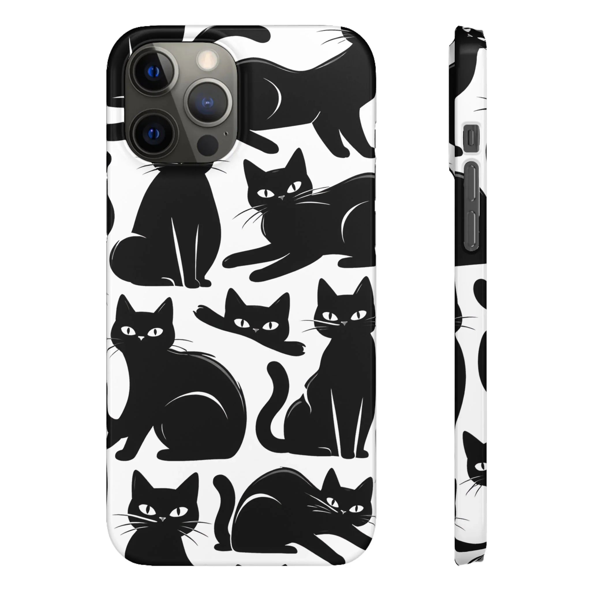 Black Cats Phone Case for iPhone 11-17 and Galaxy S20-S25 - KARARMDESIGN
