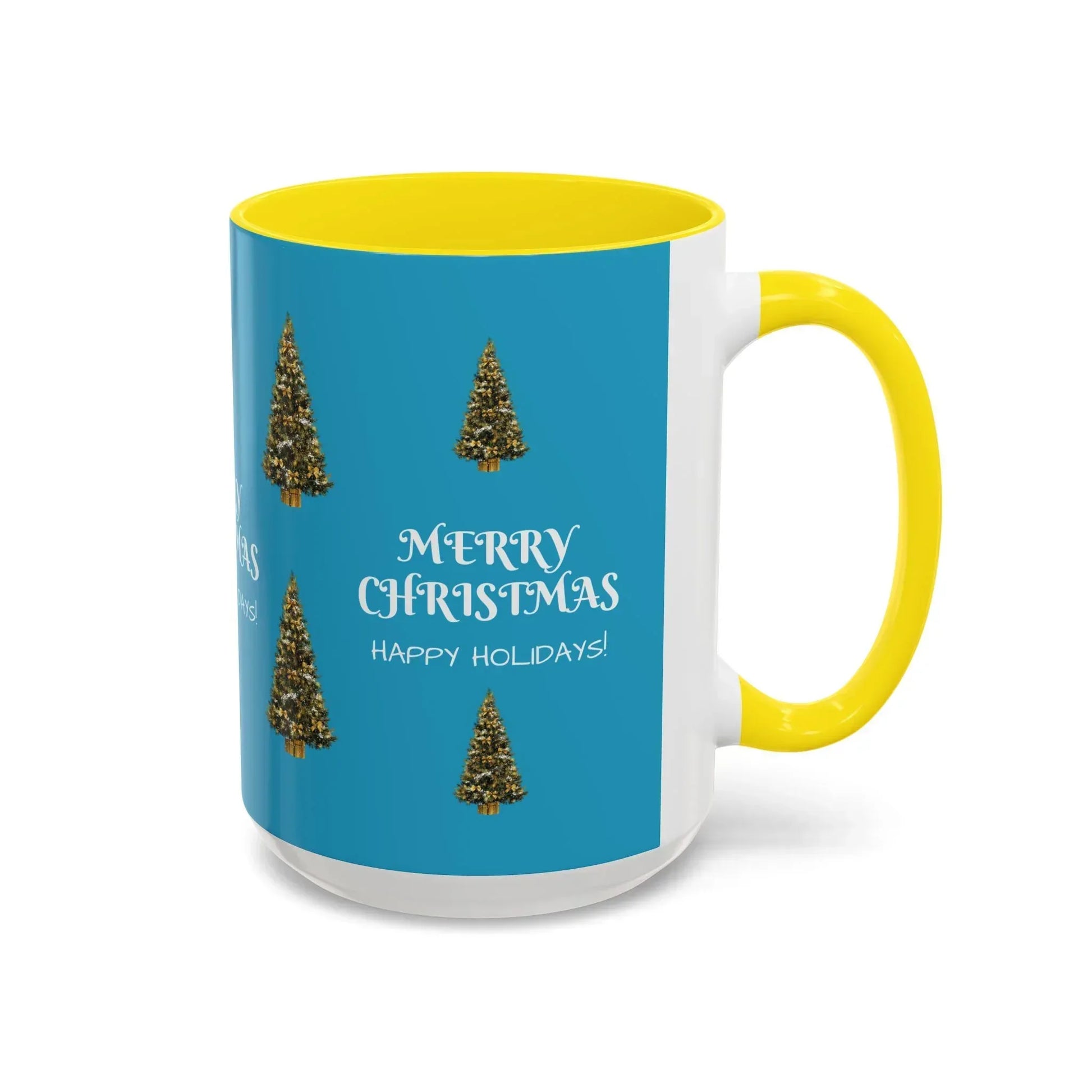 Merry Christmas and Happy Holidays Mug - Accent Coffee Mug (11, 15oz) - KARARMDESIGN