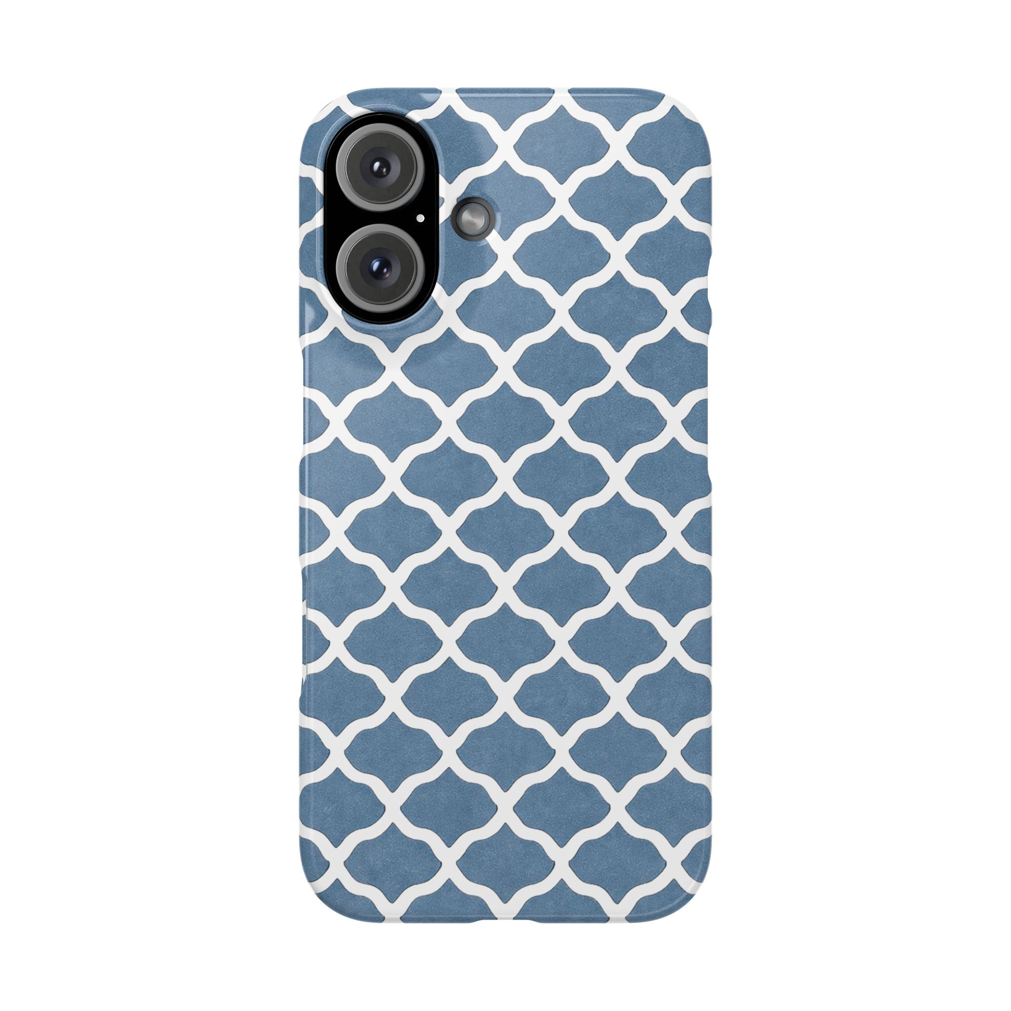 Azure Lattice Pattern Phone Case Slim Phone Cases for iPhone 11-17
