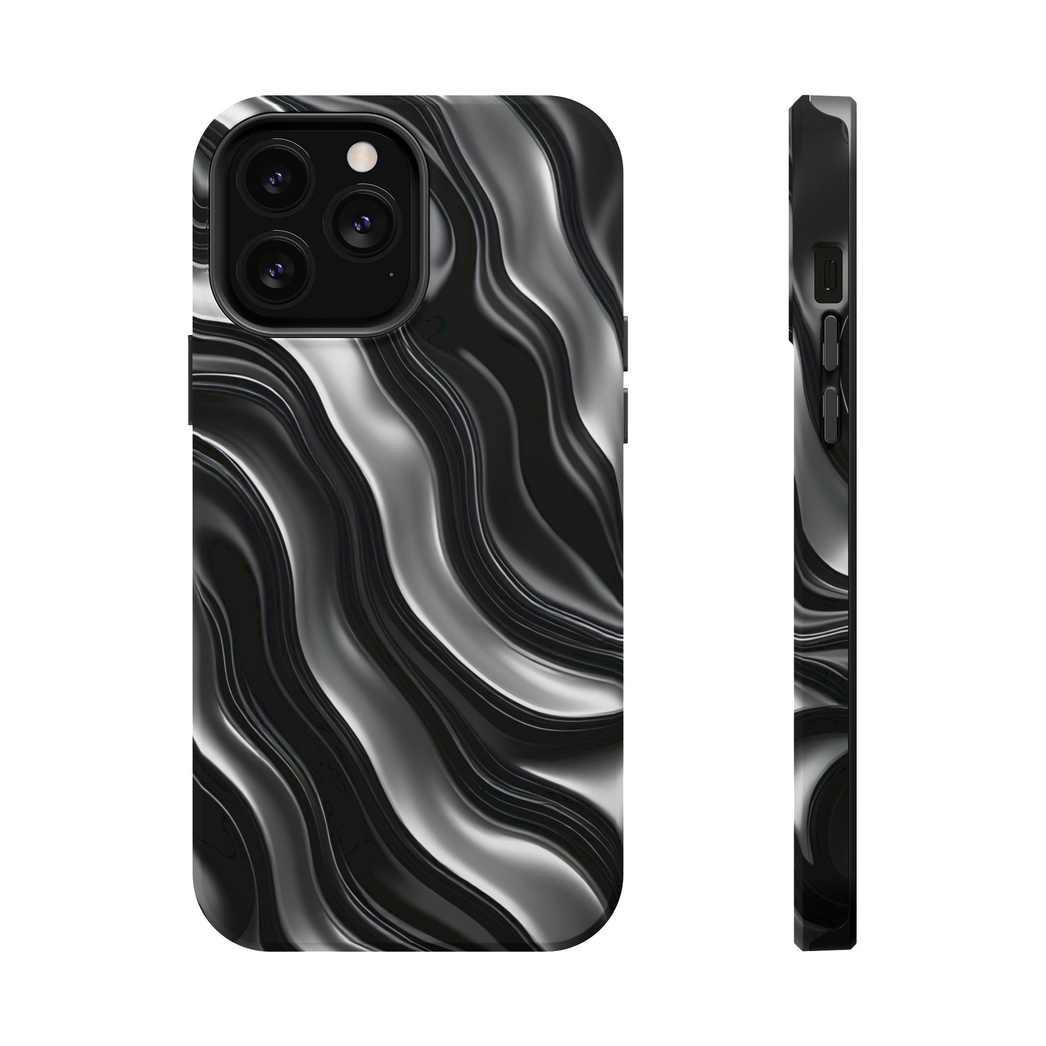 Wavy Illusion Marble Phone Case for iPhone 13-17