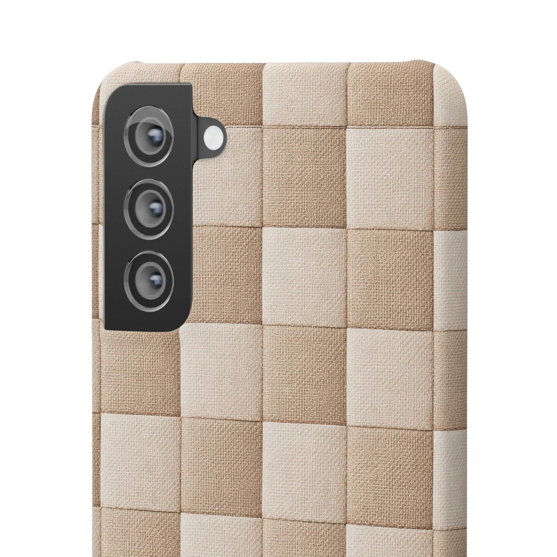 Beige Woven Phone Case for iPhone 11-17 and Galaxy S20-S25 - KARARMDESIGN