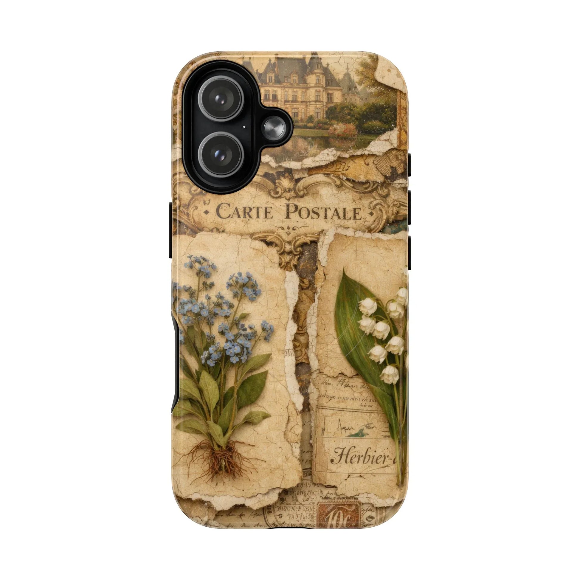 Vintage Botanical Postcard Phone Case for iPhone 13-17 - KARARMDESIGN