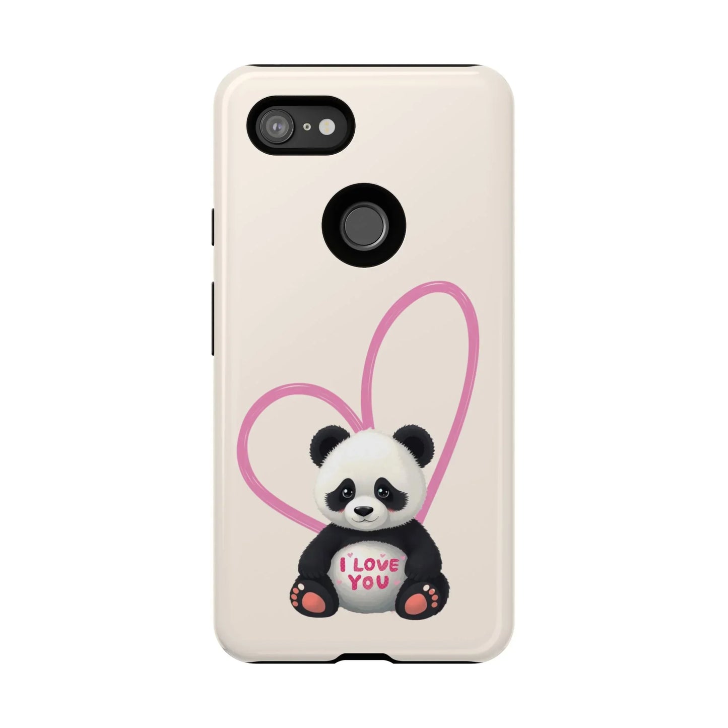 Cute Panda Heart Love Phone Case for Google Pixel up to 9 Models - KarArmDesign