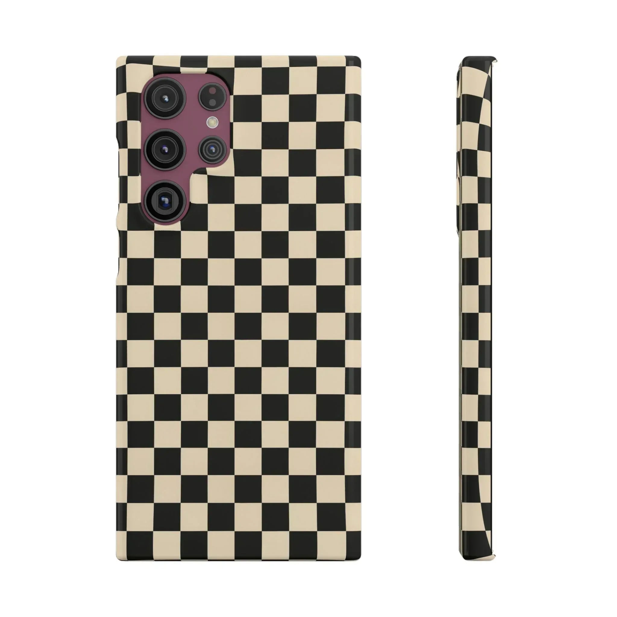 Stylish Matte Checker Phone Case for iPhone 11-17 and Galaxy S20-S25 - KARARMDESIGN