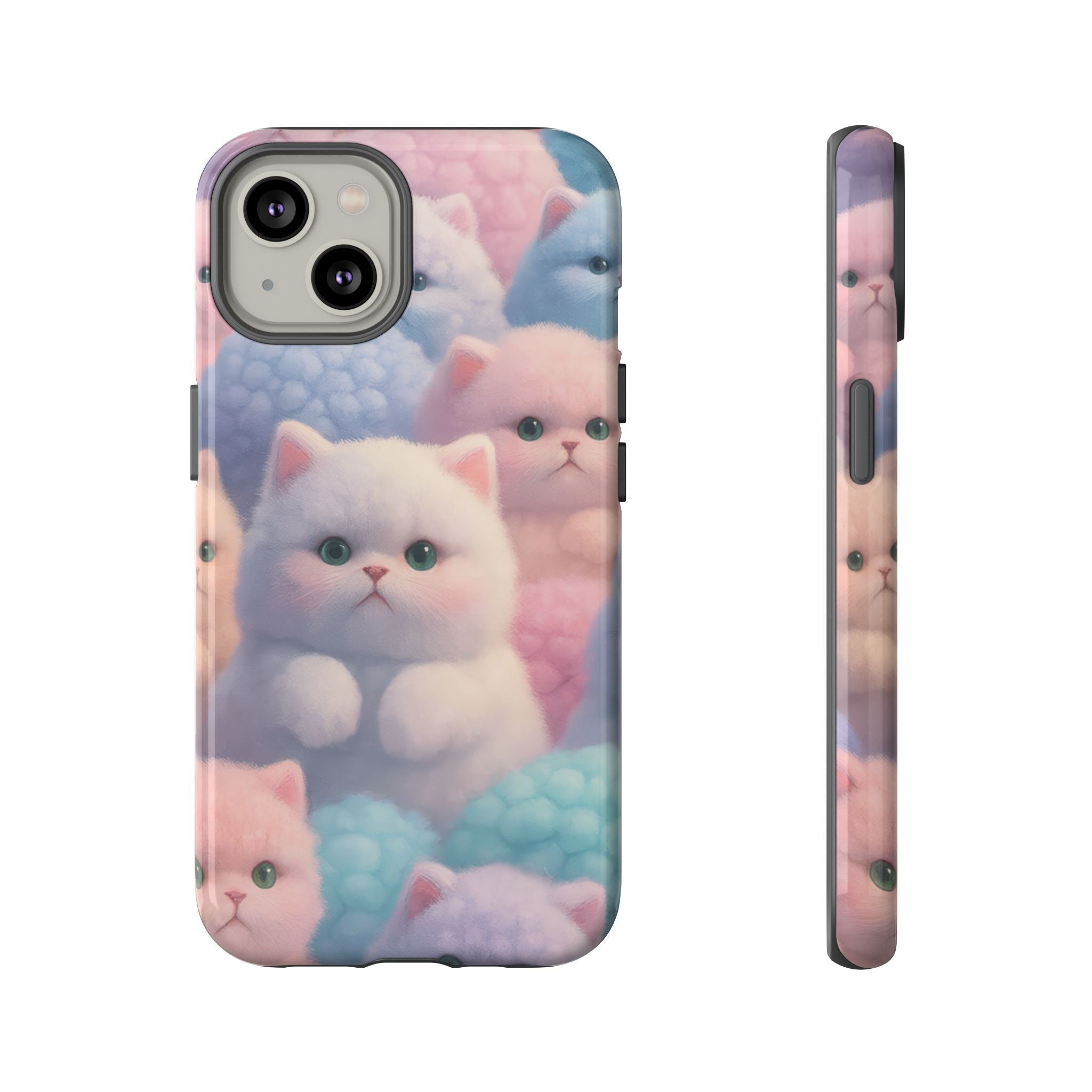 Pastel Kitten Phone Case for iPhone 8-17 and Samsung Galaxy S10-S25 Models - KARARMDESIGN