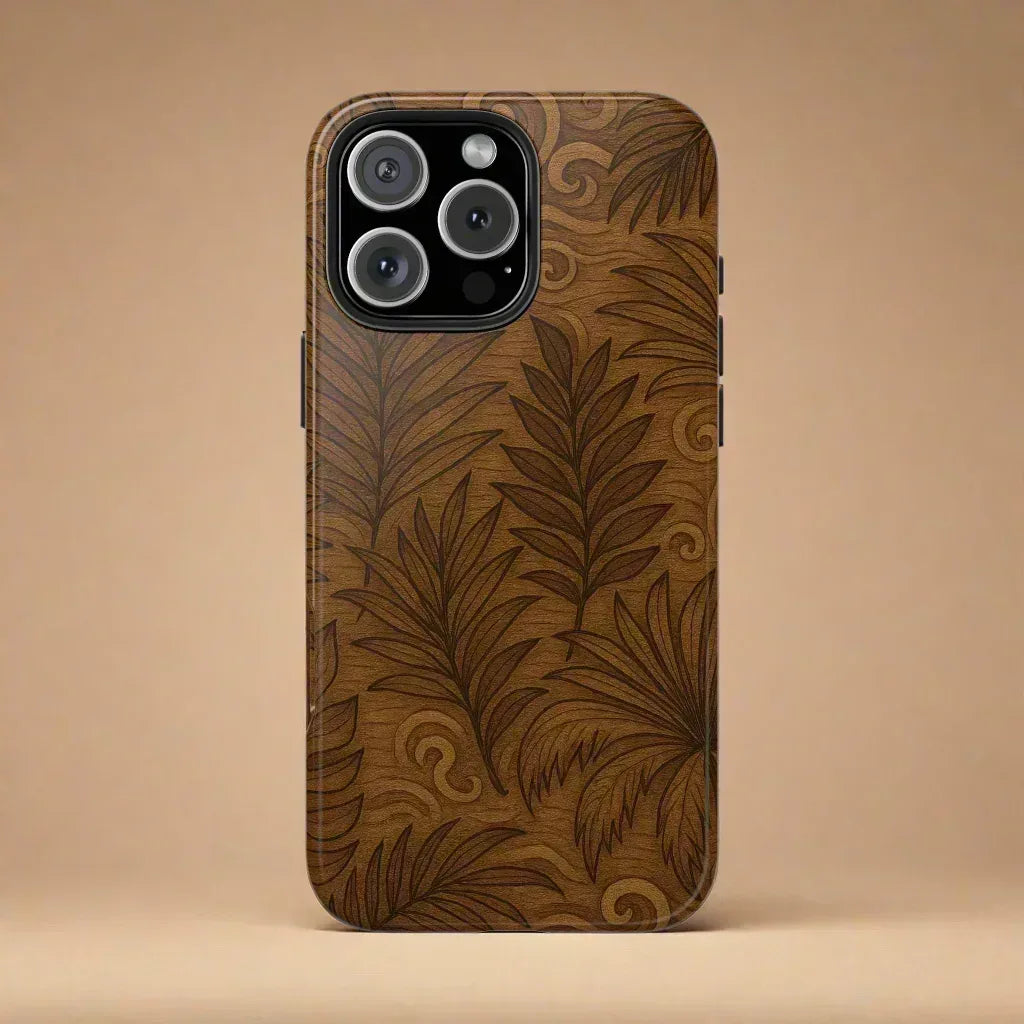 Wood Leaf Armor Phone Case for iPhone and Galaxy - KARARMDESIGN