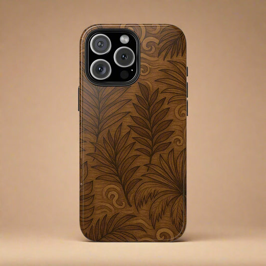 Wood Leaf Armor Phone Case for iPhone and Samsung Galaxy - KarArmDesign