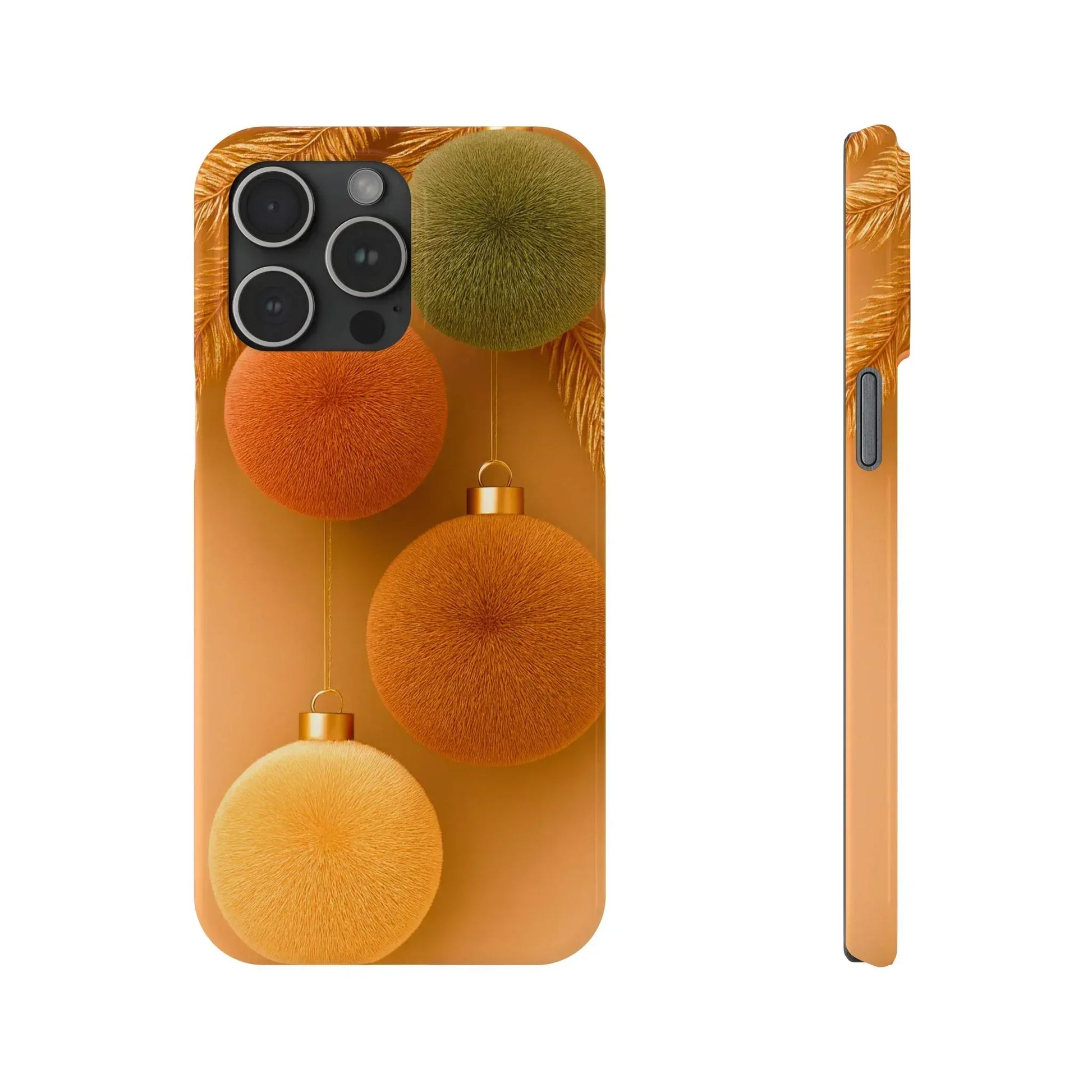 Golden Fuzz Ornaments Phone Case for iPhone 11-17 - KARARMDESIGN