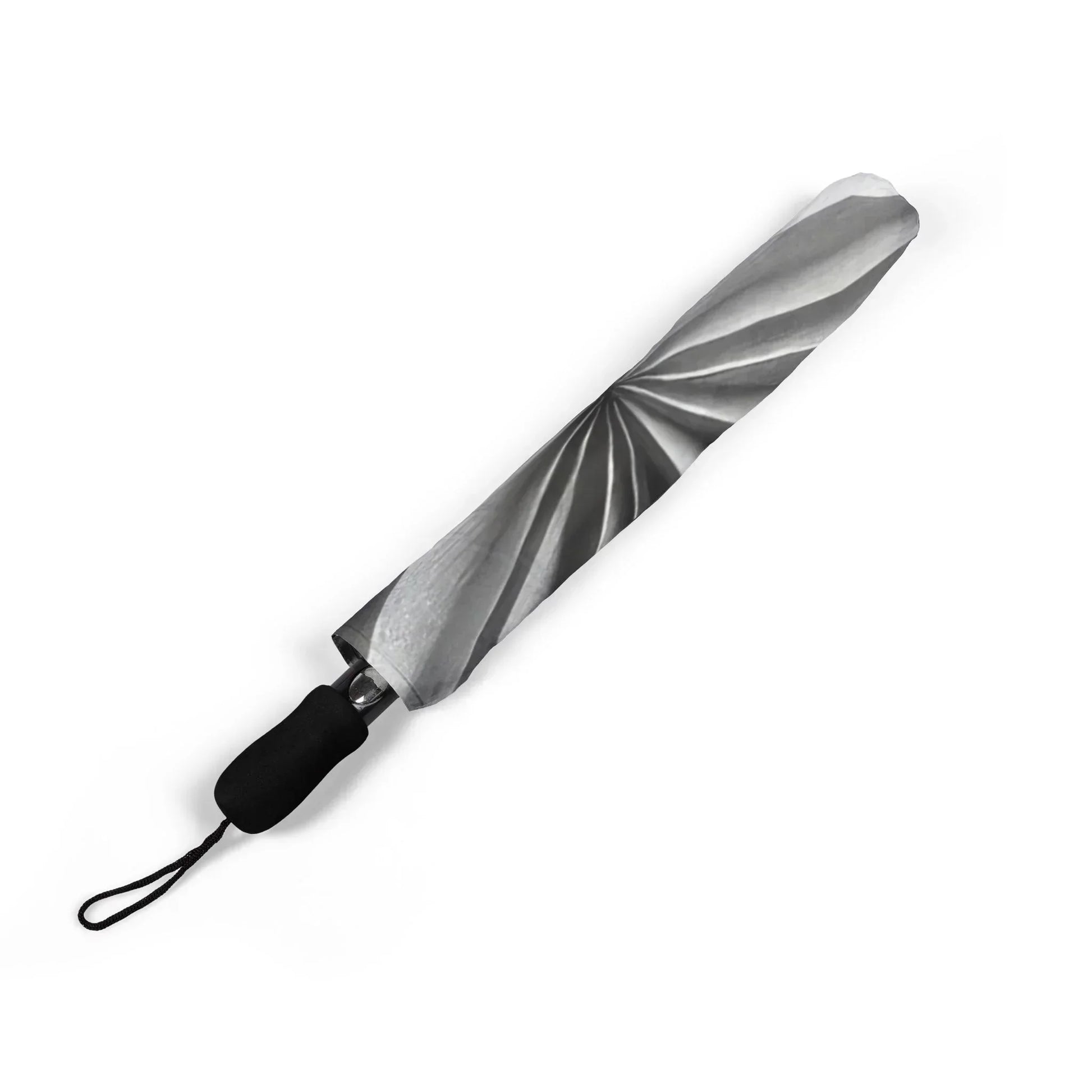 Stylish Gray 3D Geometric Pattern Semi-Automatic Umbrella – Modern Rain Protection - KarArmDesign