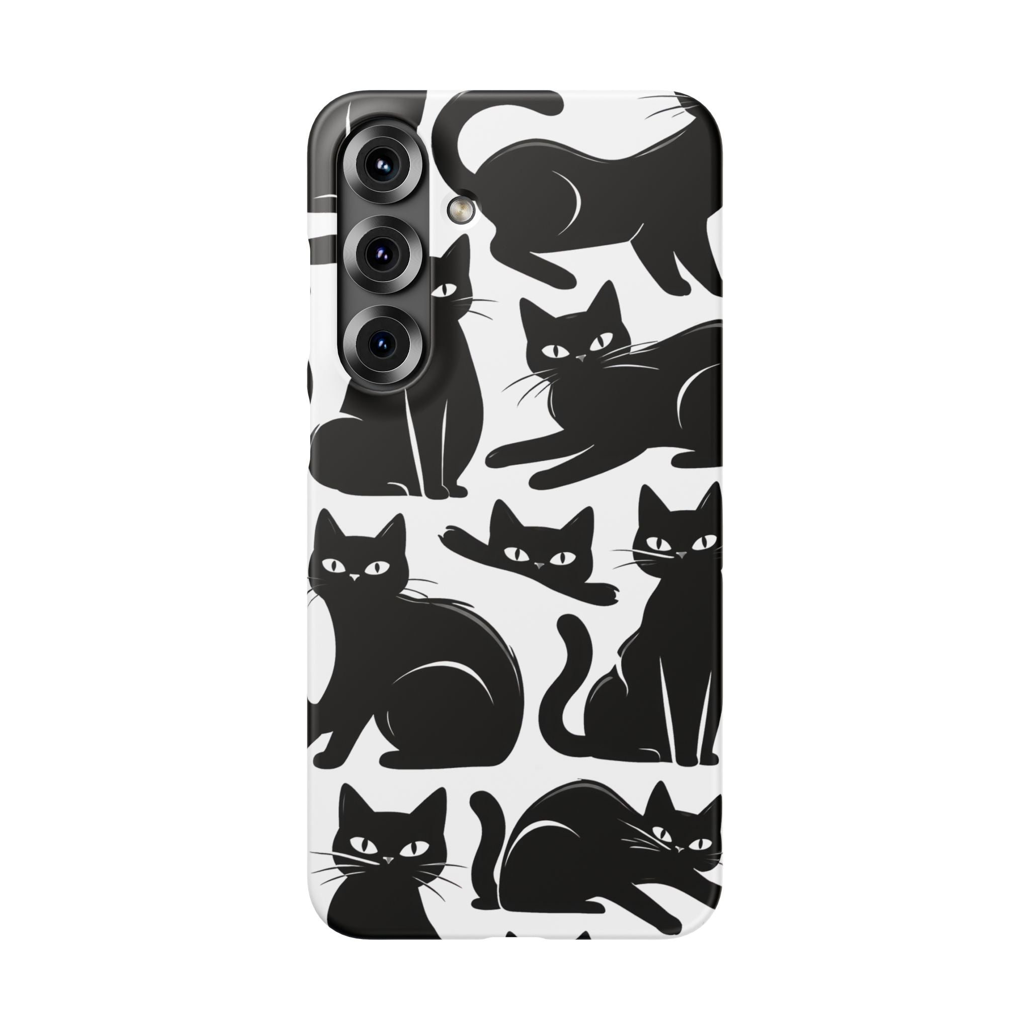 Black Cats Phone Case for iPhone 11-17 and Galaxy S20-S26