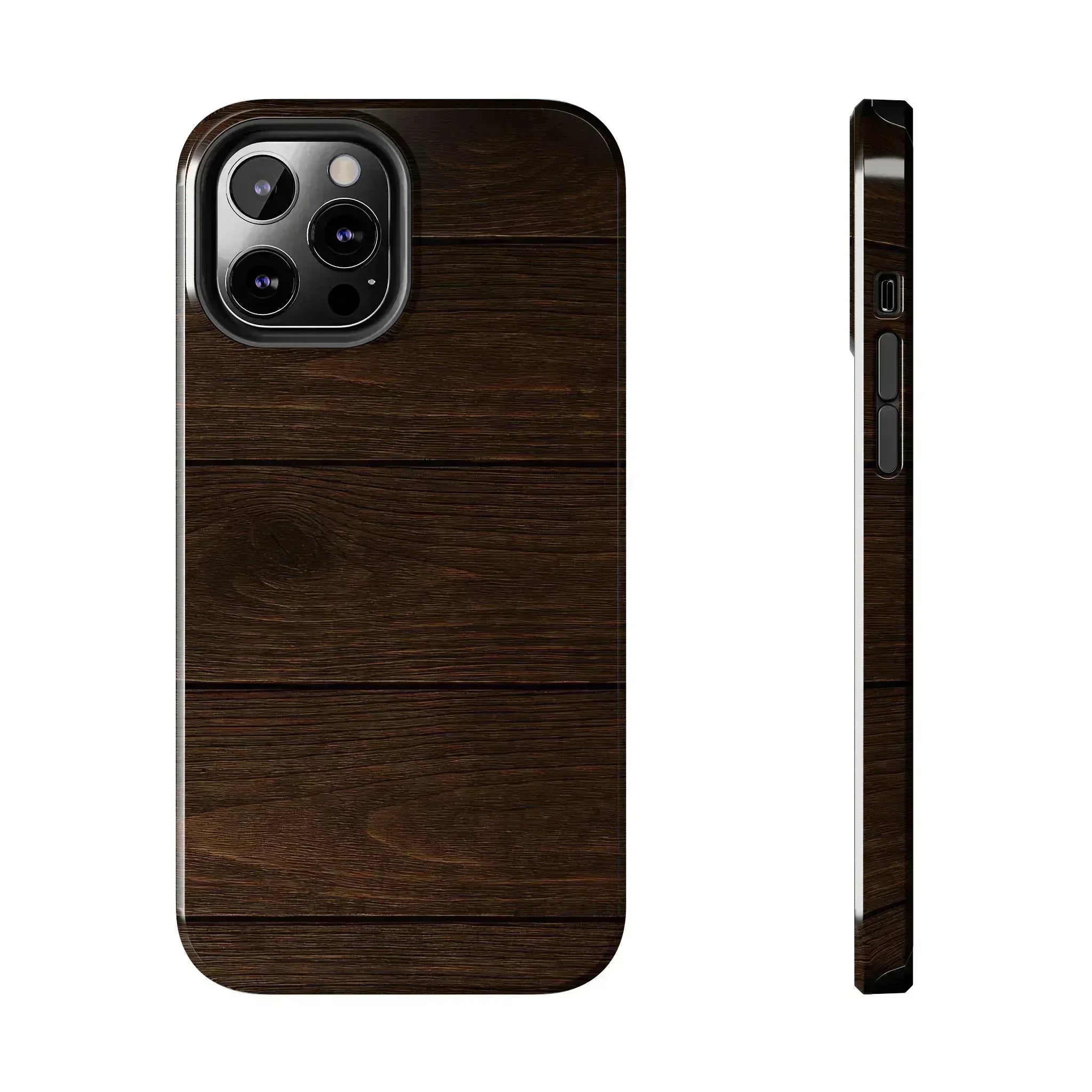 Dark Wood Grain Phone Case for iPhone and Galaxy - KARARMDESIGN