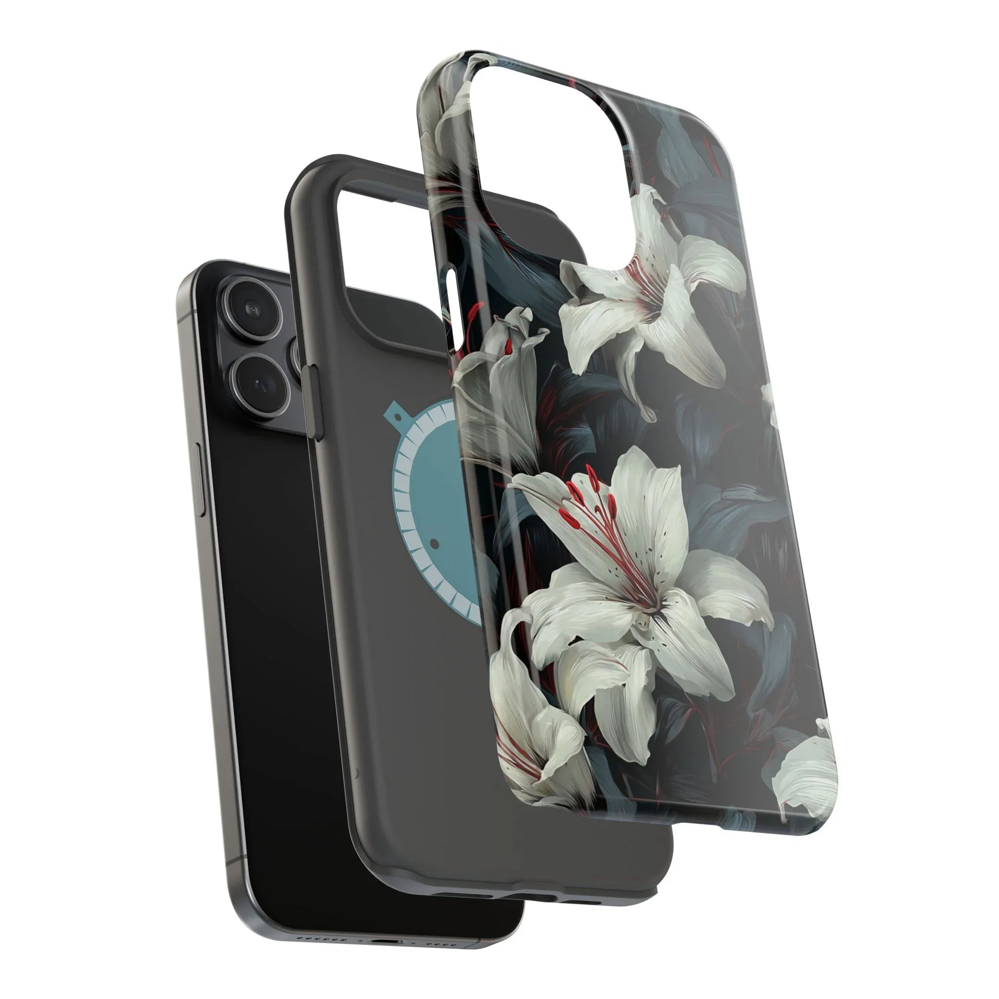 White Lily Floral Phone Case for iPhone 13-17 - KARARMDESIGN