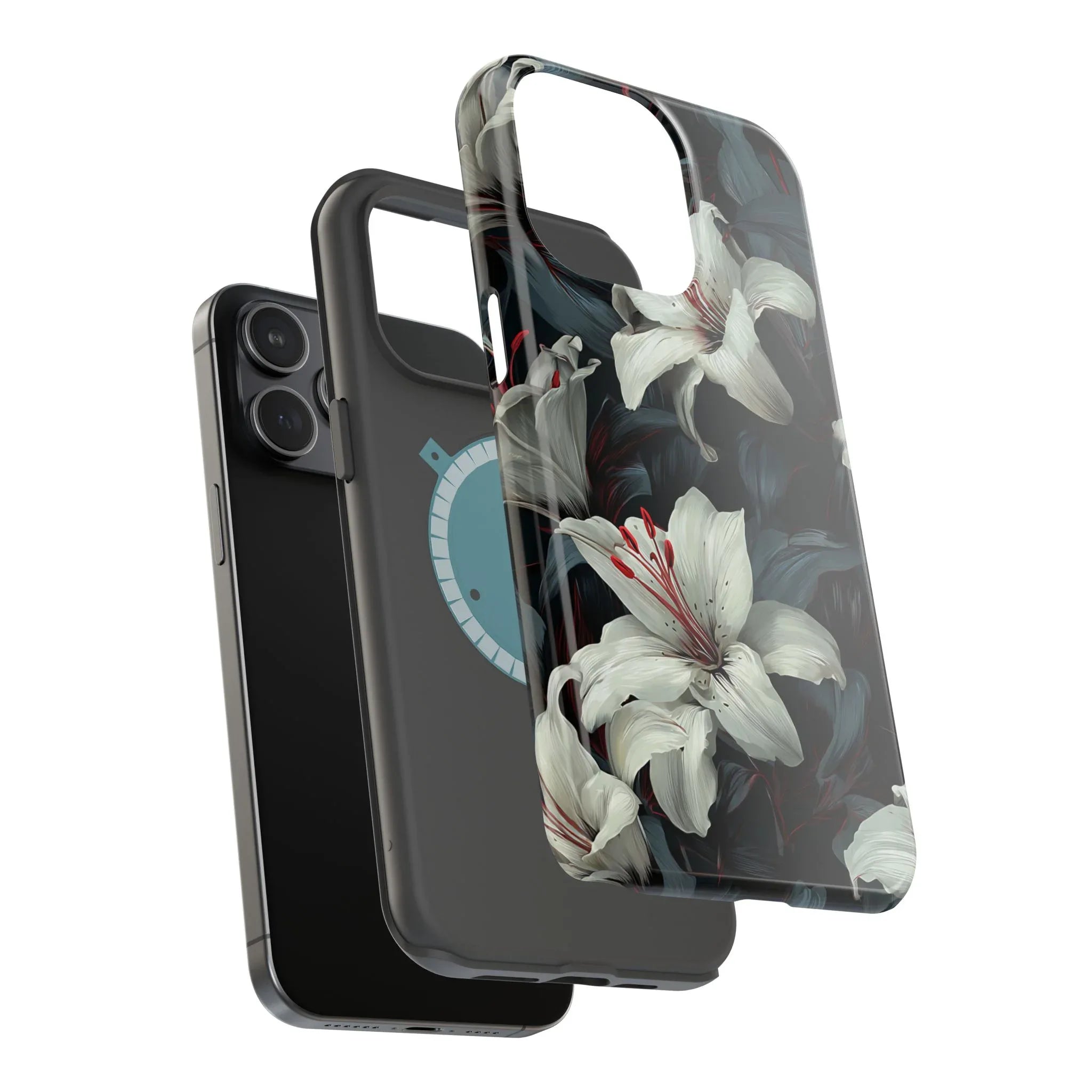 White Lily Floral Phone Case for iPhone 13-17 - KARARMDESIGN