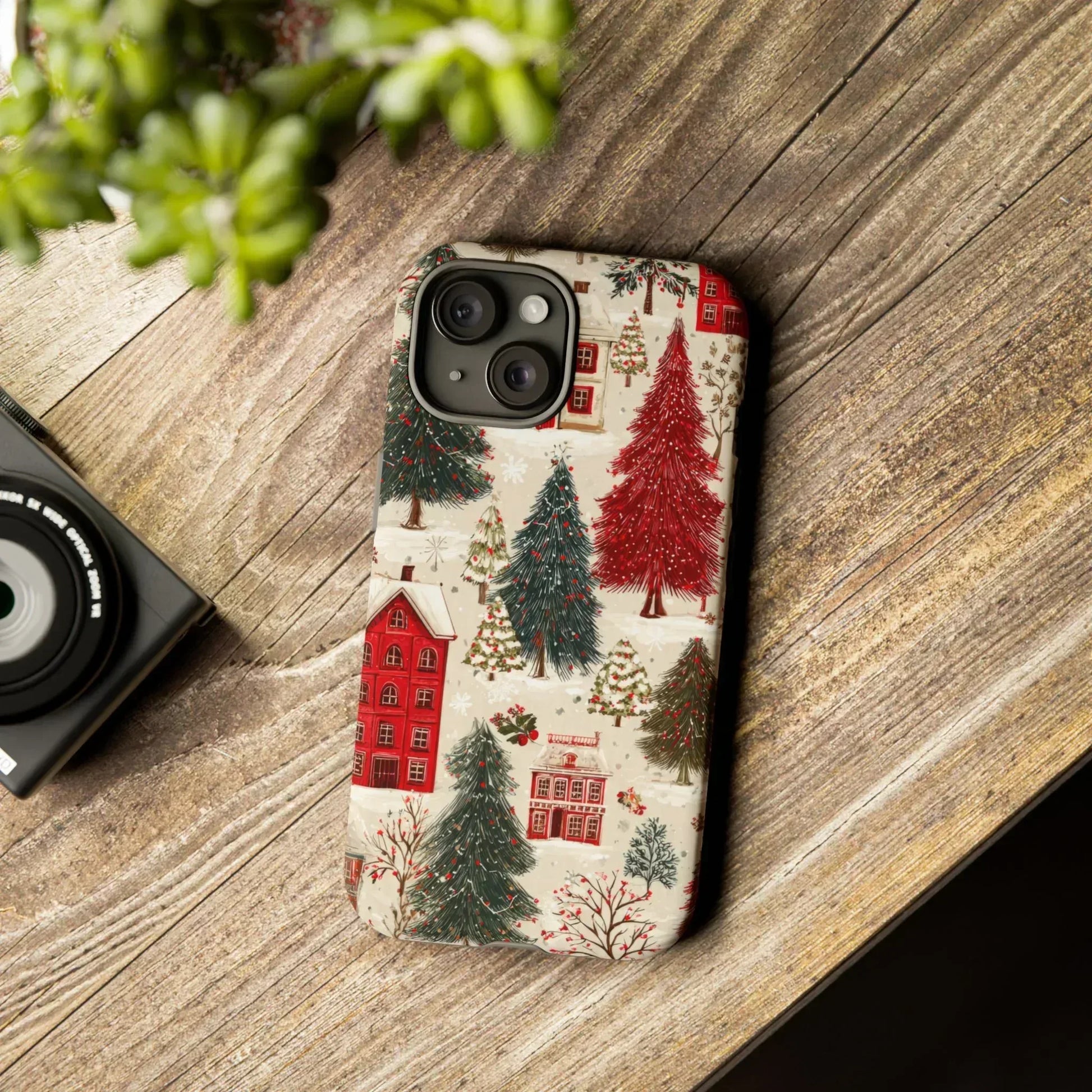 Cozy Winter Village Phone Case for iPhone 11-17 and Galaxy S10-S25 - KARARMDESIGN
