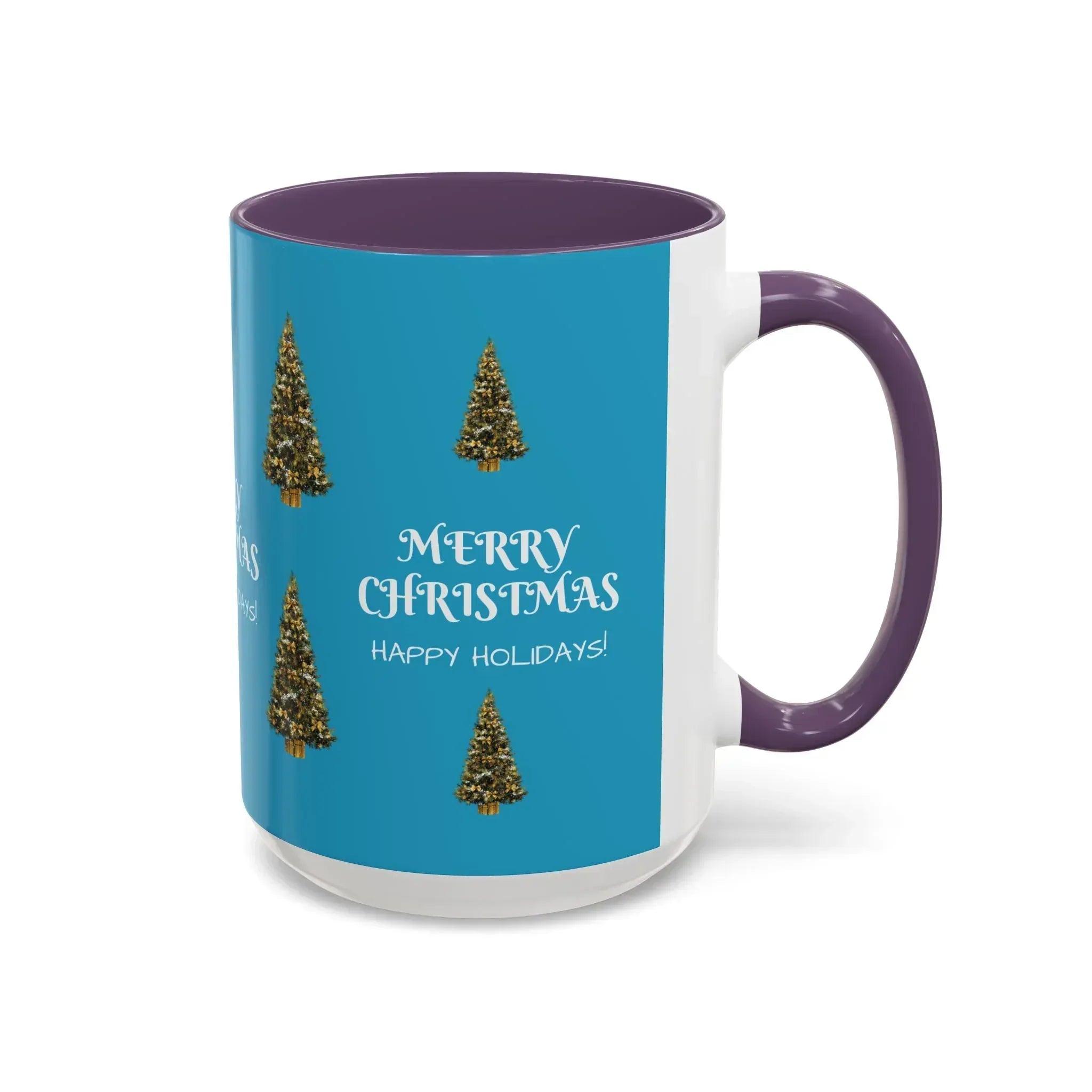 Merry Christmas and Happy Holidays Mug - Accent Coffee Mug (11, 15oz) - KARARMDESIGN