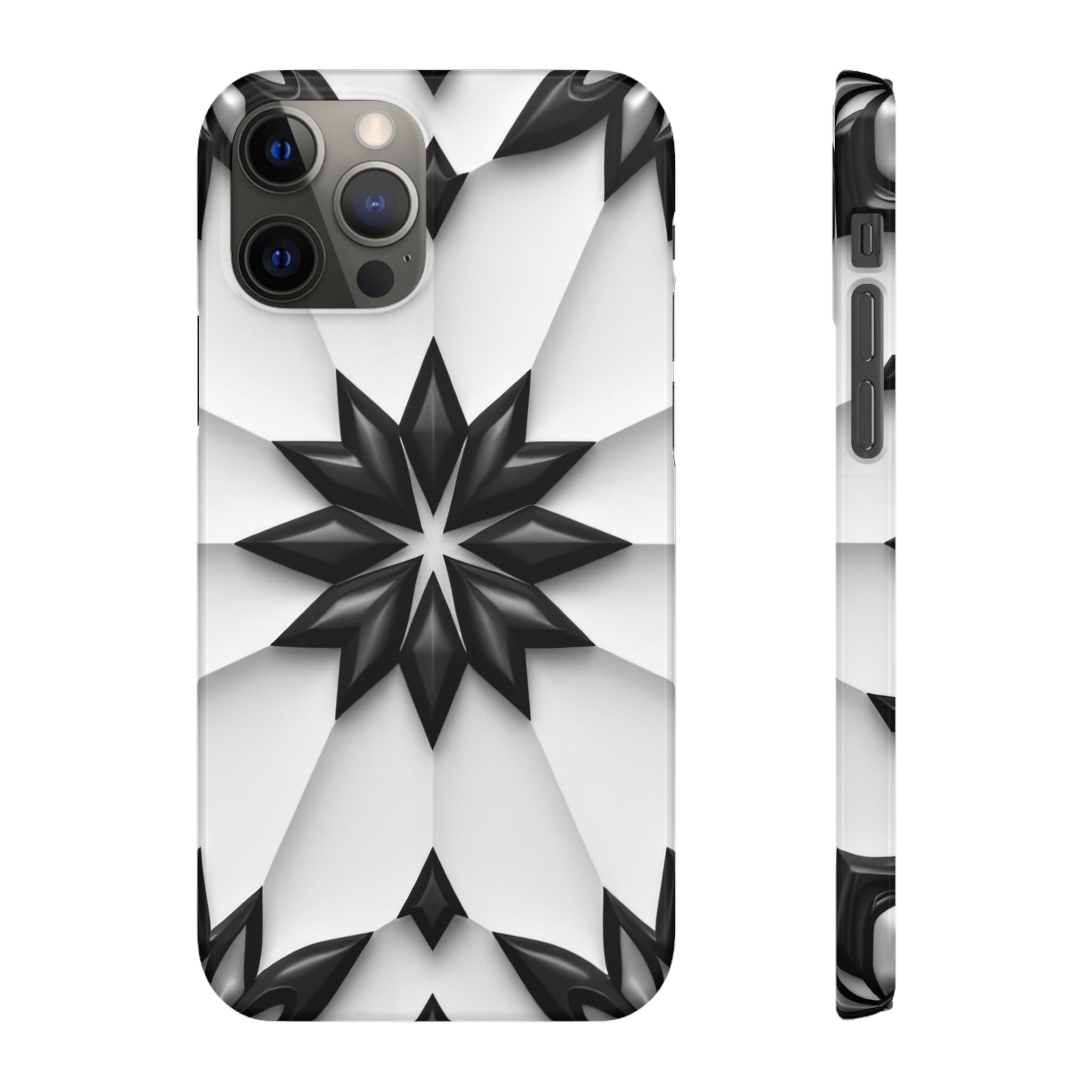 Black & White Geometric Snap Case for iPhone & Samsung Galaxy