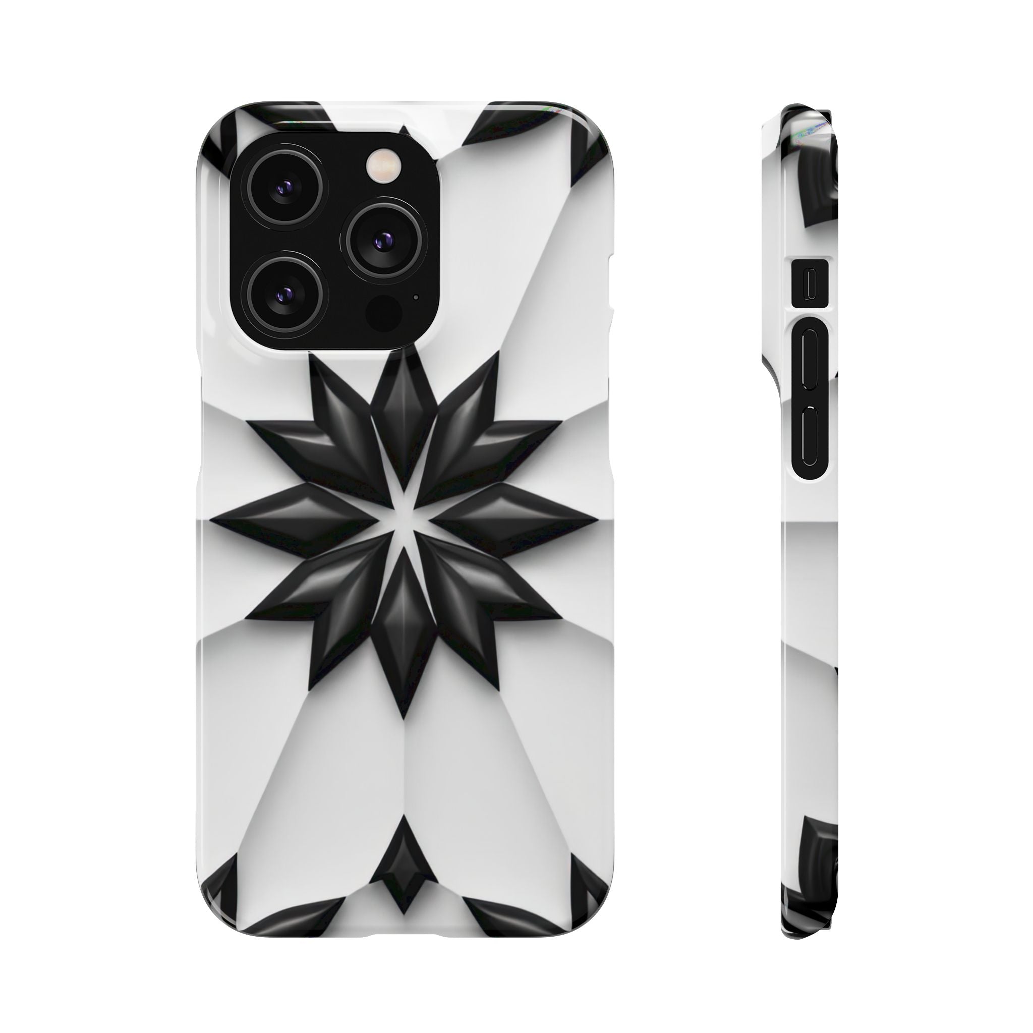 Black & White Geometric Snap Case for iPhone & Samsung Galaxy