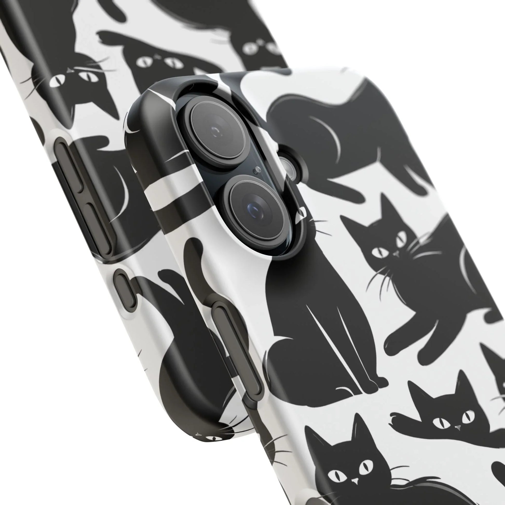 Black Cats Phone Case for iPhone 11-17 and Galaxy S20-S25 - KARARMDESIGN