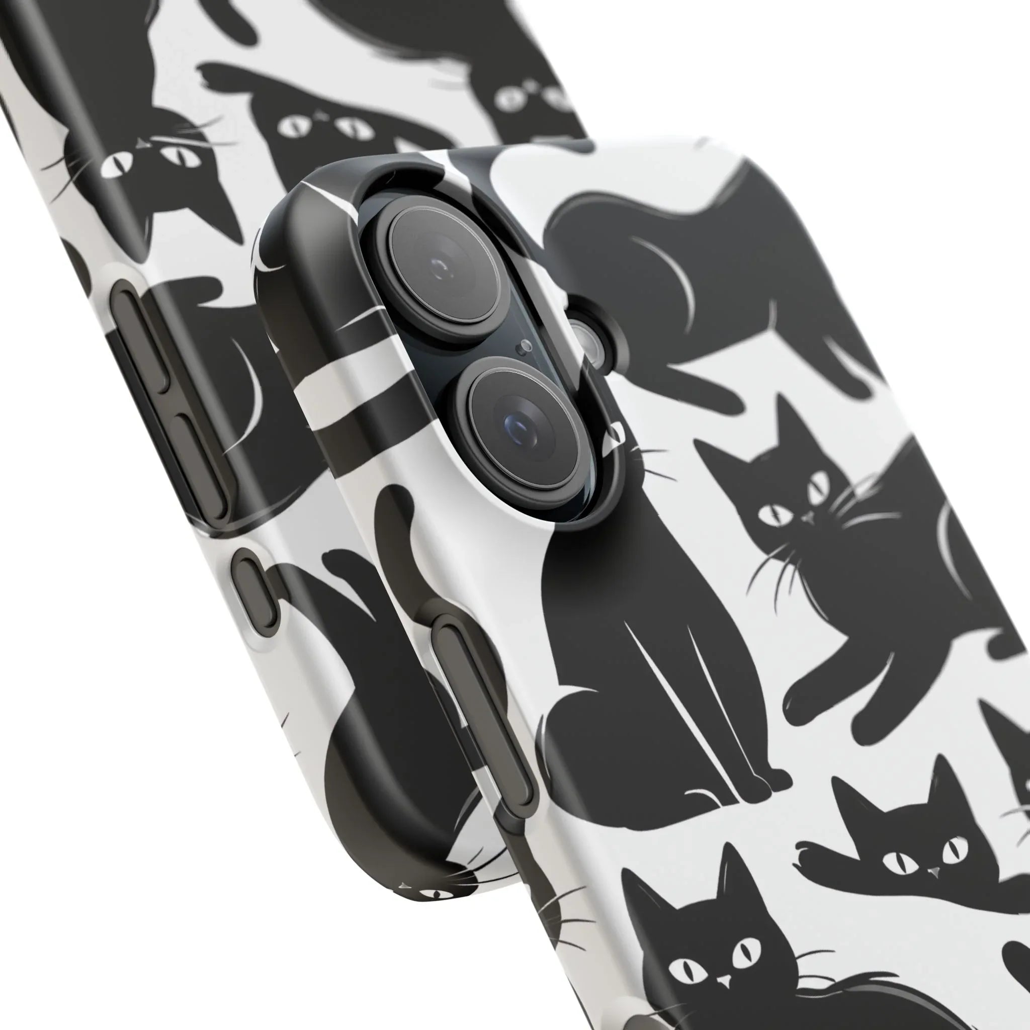 Black Cats Phone Case for iPhone 11-17 and Galaxy S20-S25 - KARARMDESIGN