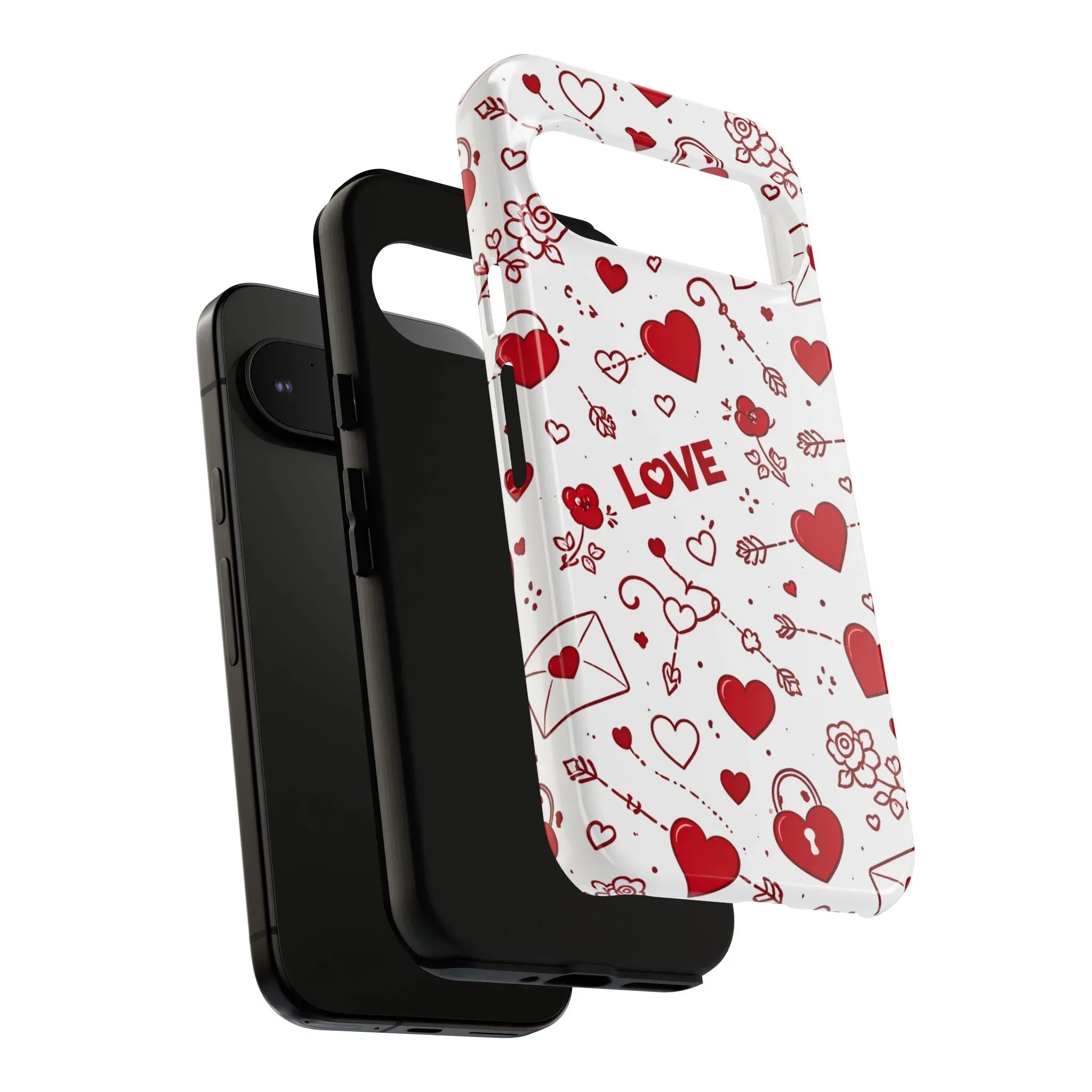 Love Doodles Valentine Phone Case for Google Pixel up to 9 - KARARMDESIGN