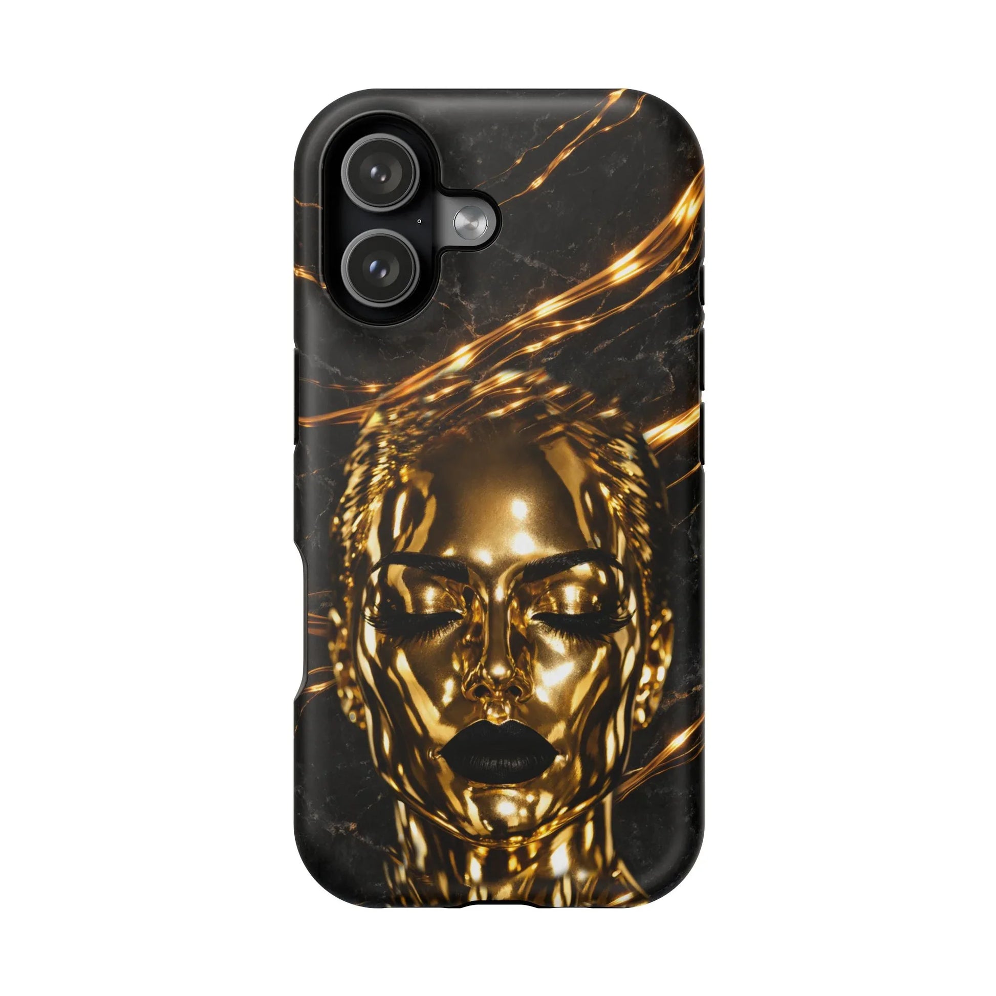 Luxury Gold Portrait Phone Case for iPhone 11-17 and Galaxy S21-S25 - KARARMDESIGN
