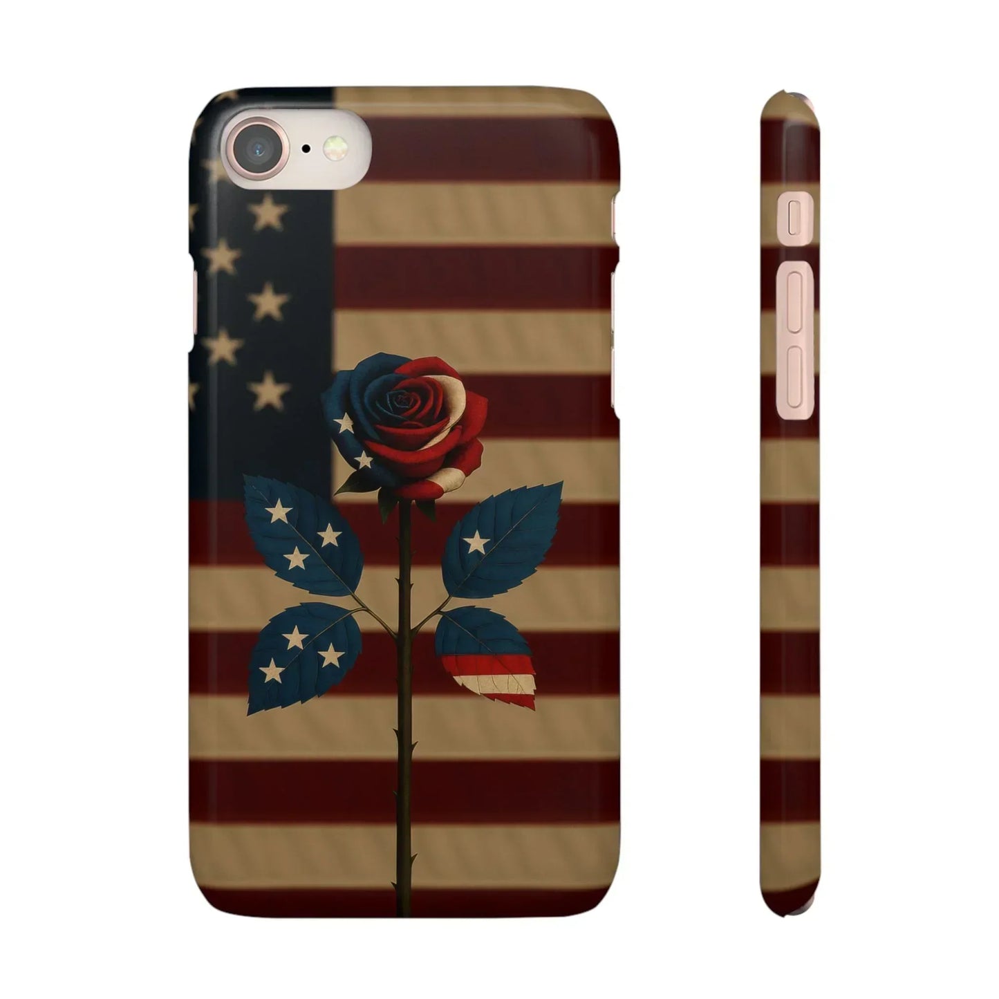 American Rose Flag Phone Case for iPhone 7-16 and Samsung Galaxy S10-S24 Models - KarArmDesign