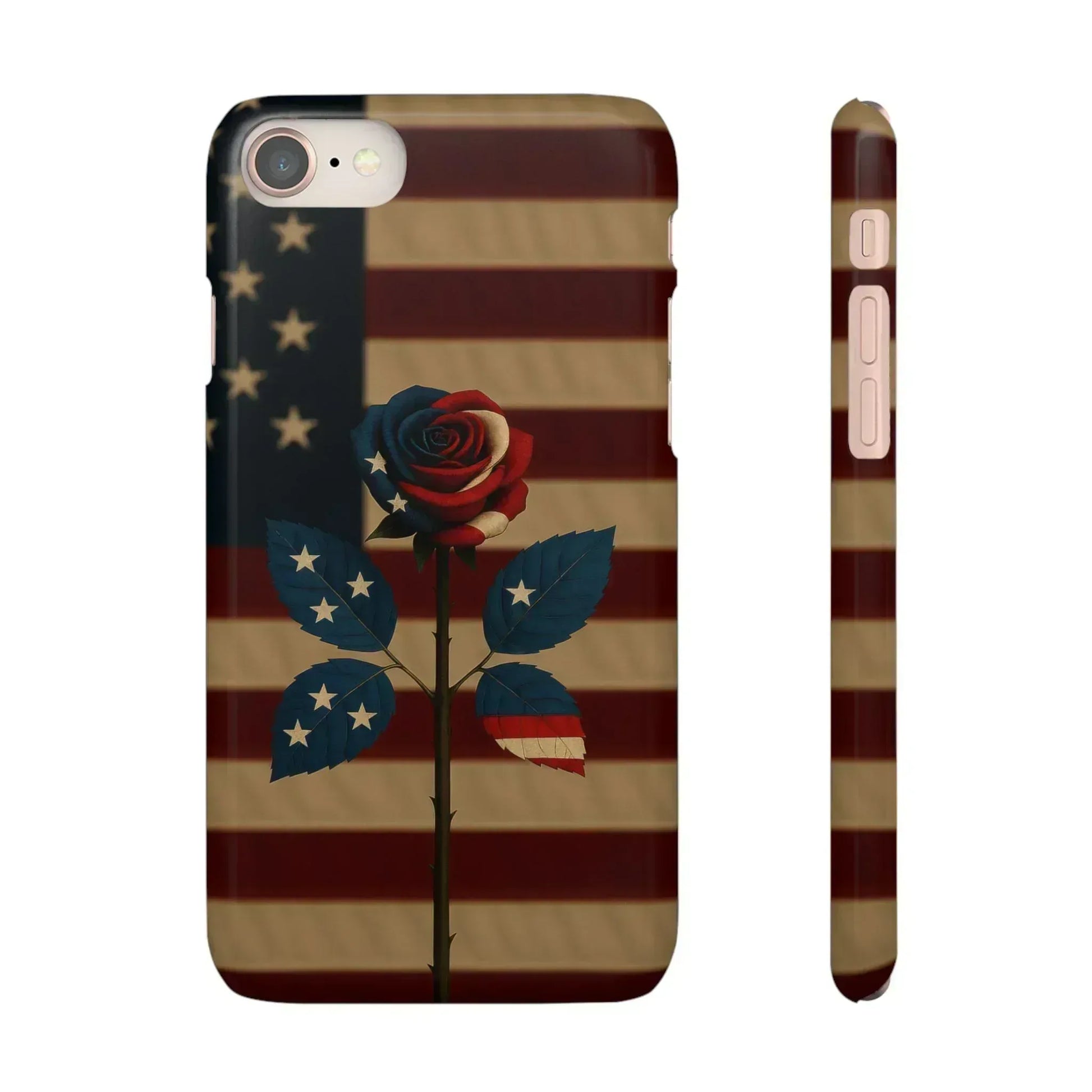 American Rose Flag Phone Case for iPhone 8-16 and Galaxy S10-S24 - KARARMDESIGN