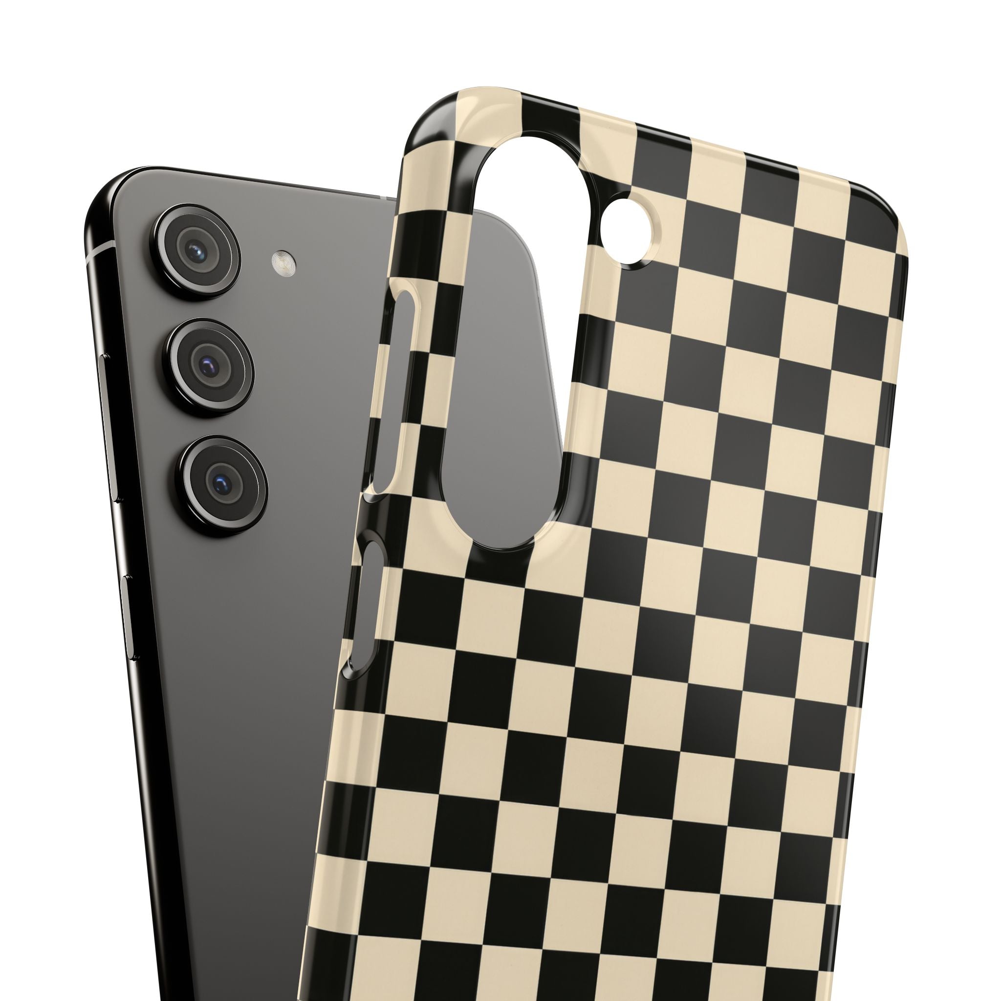 Stylish Matte Checker Phone Case for iPhone 11-17 & Galaxy S20-S26