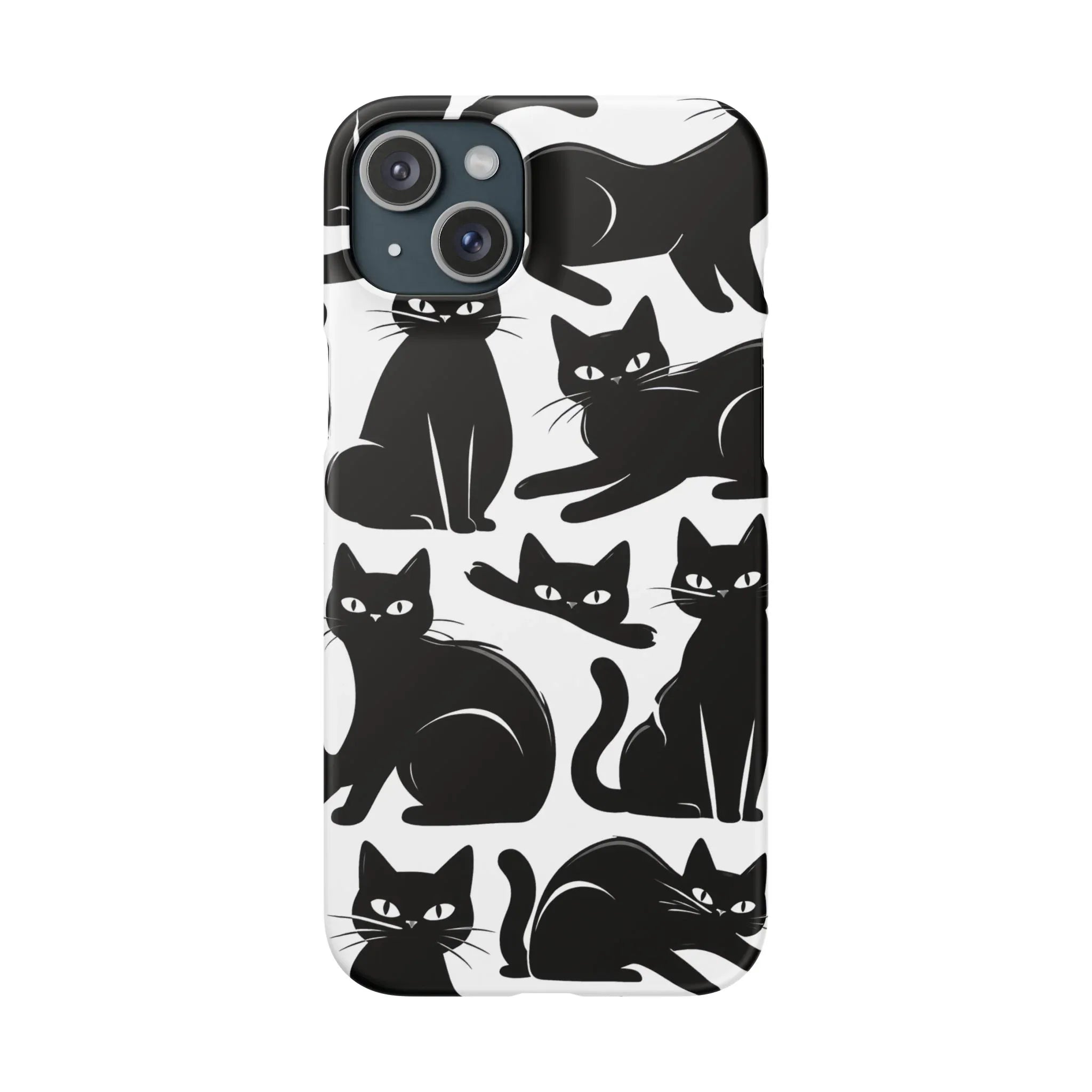 Black Cats Phone Case for iPhone 11-17 and Galaxy S20-S25 - KARARMDESIGN