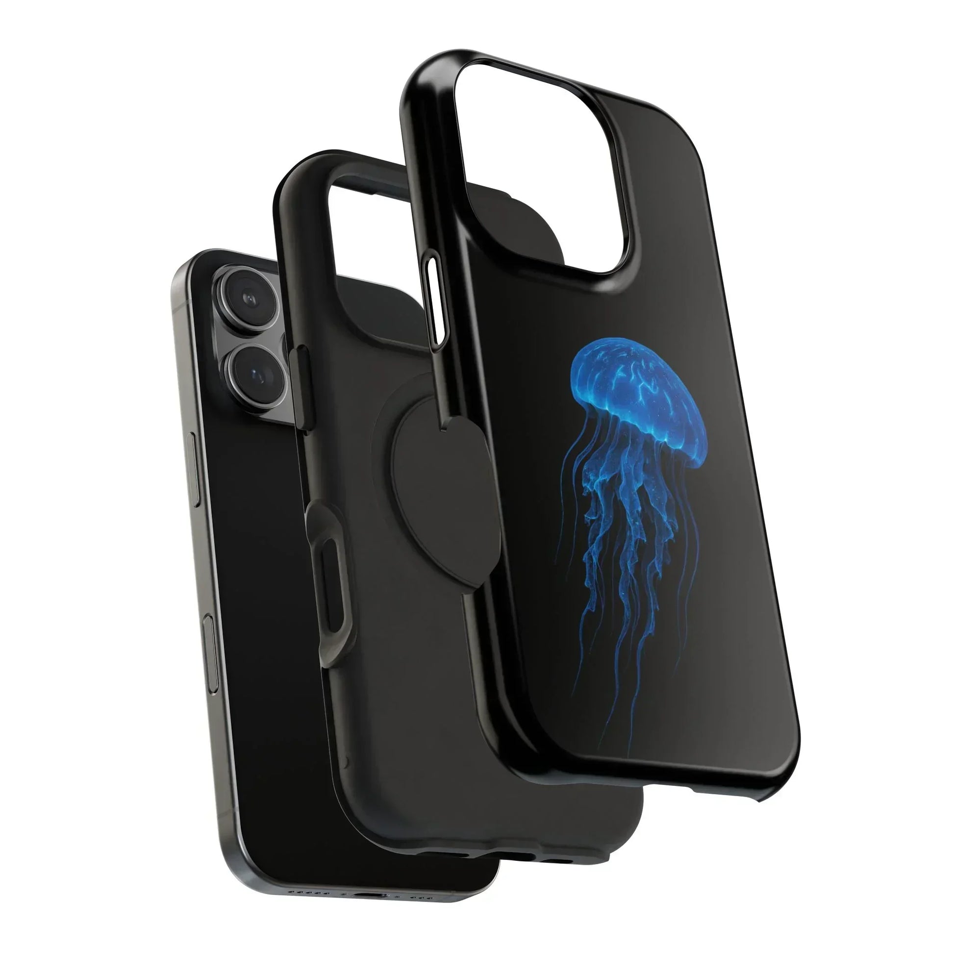 Blue Jellyfish Phone Case for iPhone 12-16 and Samsung Galaxy S21-S22 Models - KarArmDesign