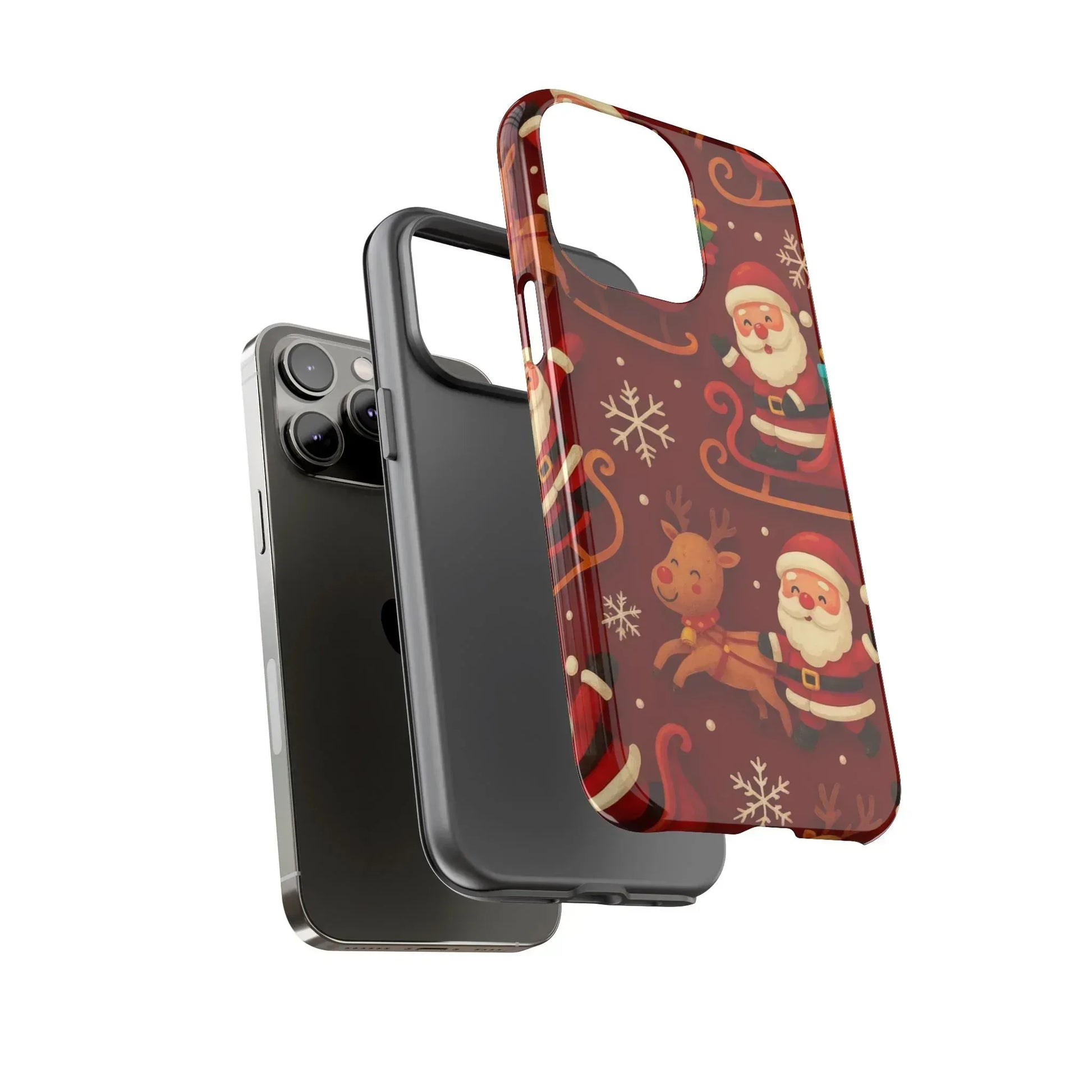 Santa Sleigh Ride Phone Case for iPhone 11-17 and Galaxy S10-S25 - KARARMDESIGN
