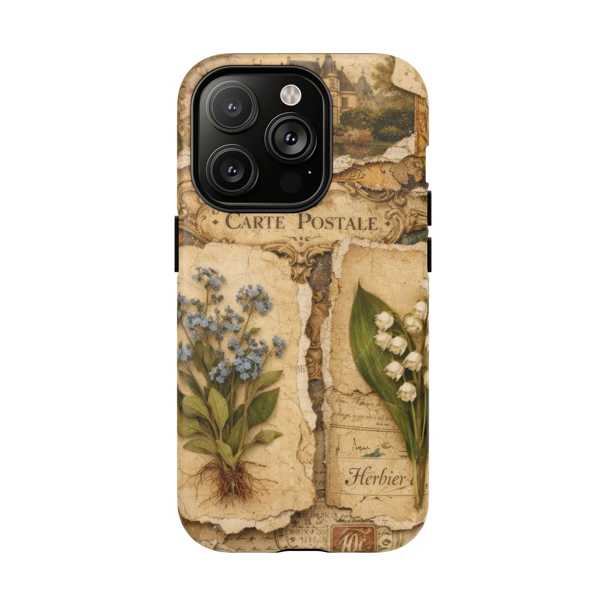 Vintage Botanical Postcard Phone Case for iPhone 13-17 - KARARMDESIGN
