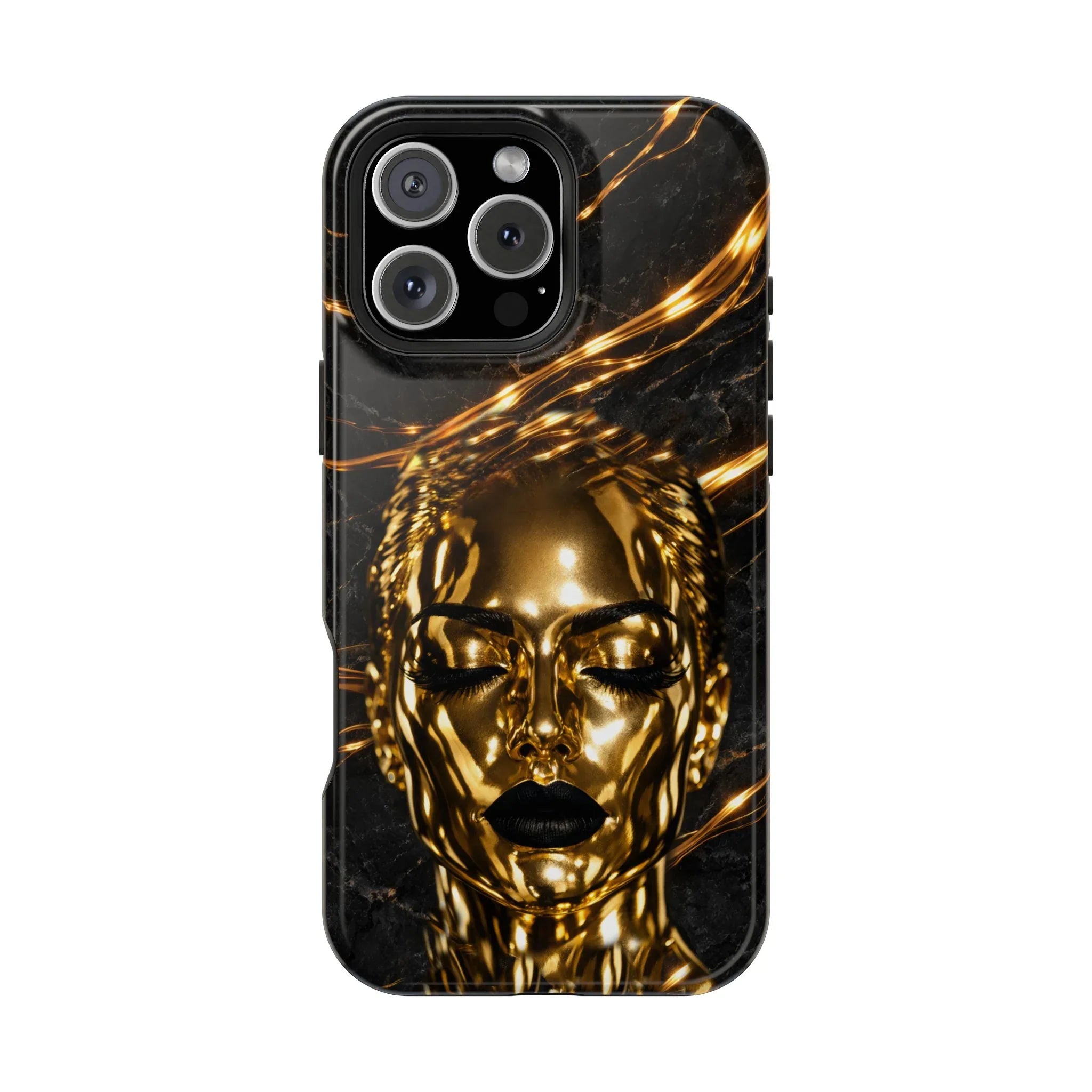 Luxury Gold Portrait Phone Case for iPhone 11-17 and Galaxy S21-S25 - KARARMDESIGN