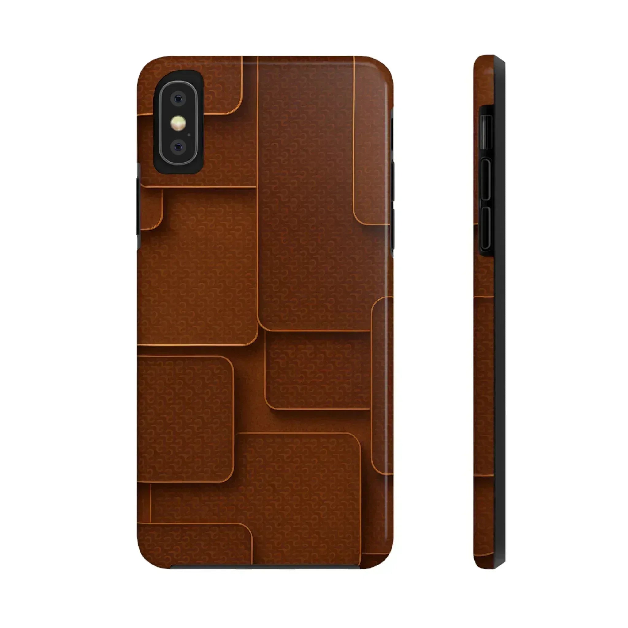 Textured Brown Phone Case for iPhone 7-16 and Samsung Galaxy S21-S24 - KARARMDESIGN