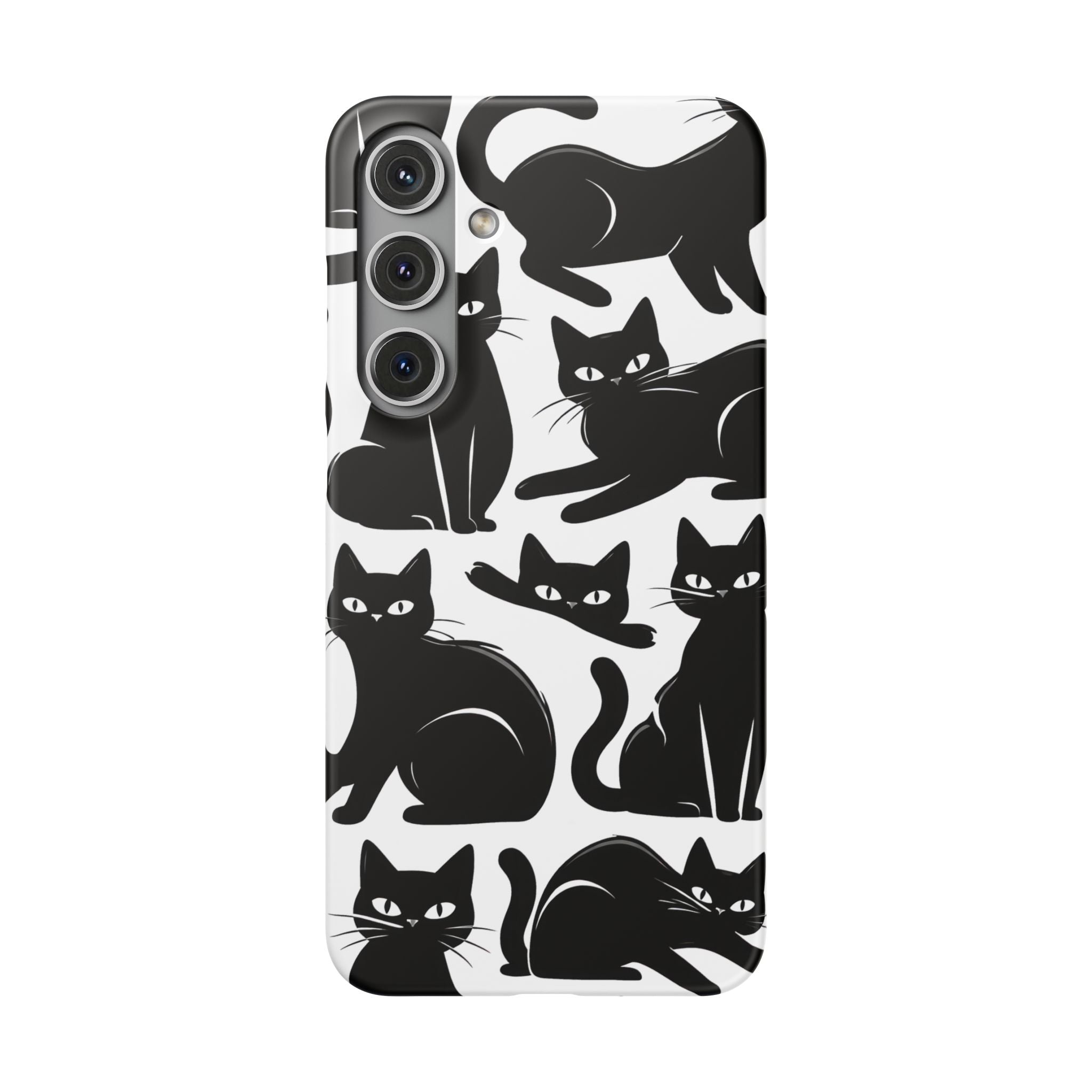 Black Cats Phone Case for iPhone 11-17 and Galaxy S20-S26