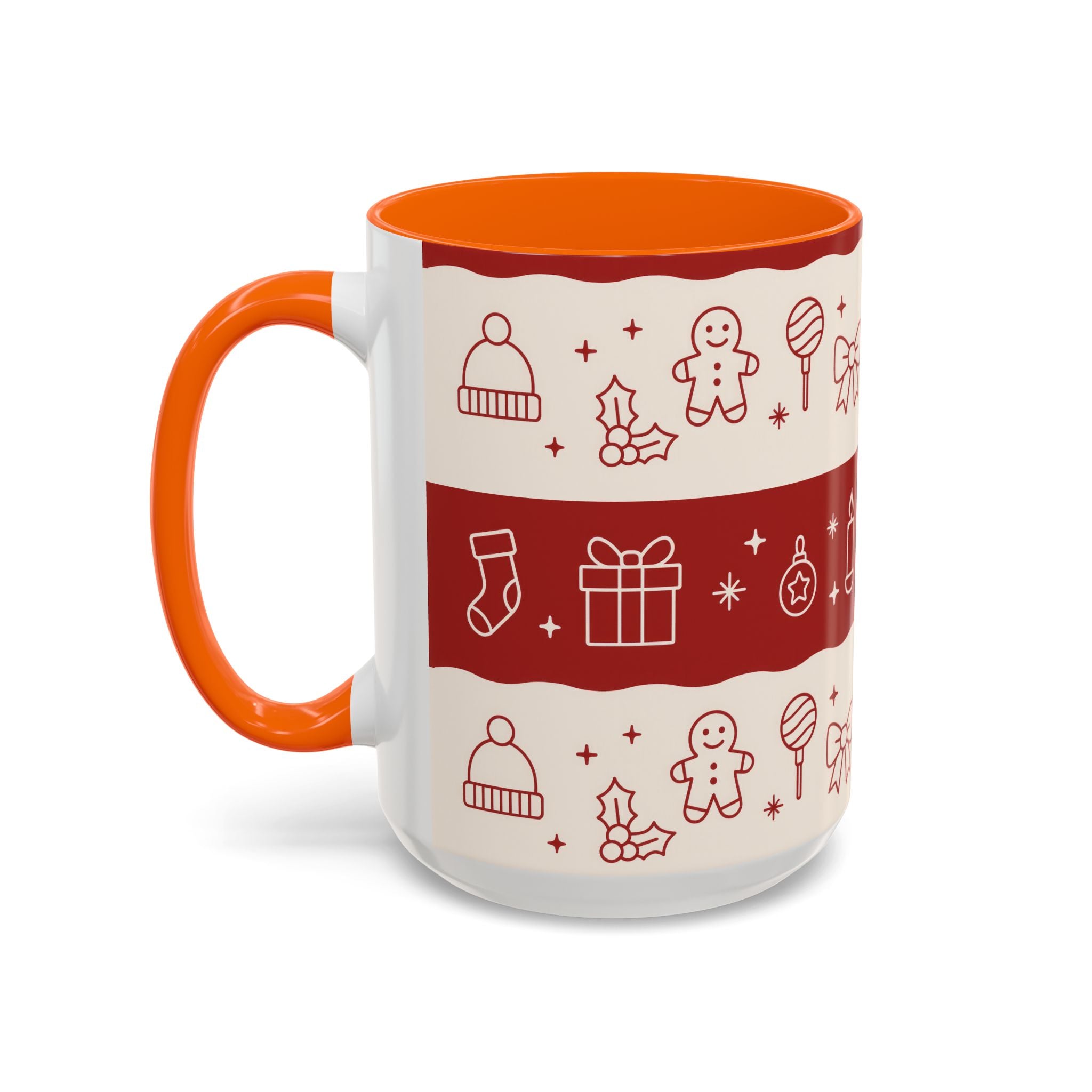 Holiday Cheer Icons Mug - Accent Coffee Mug (11, 15oz)