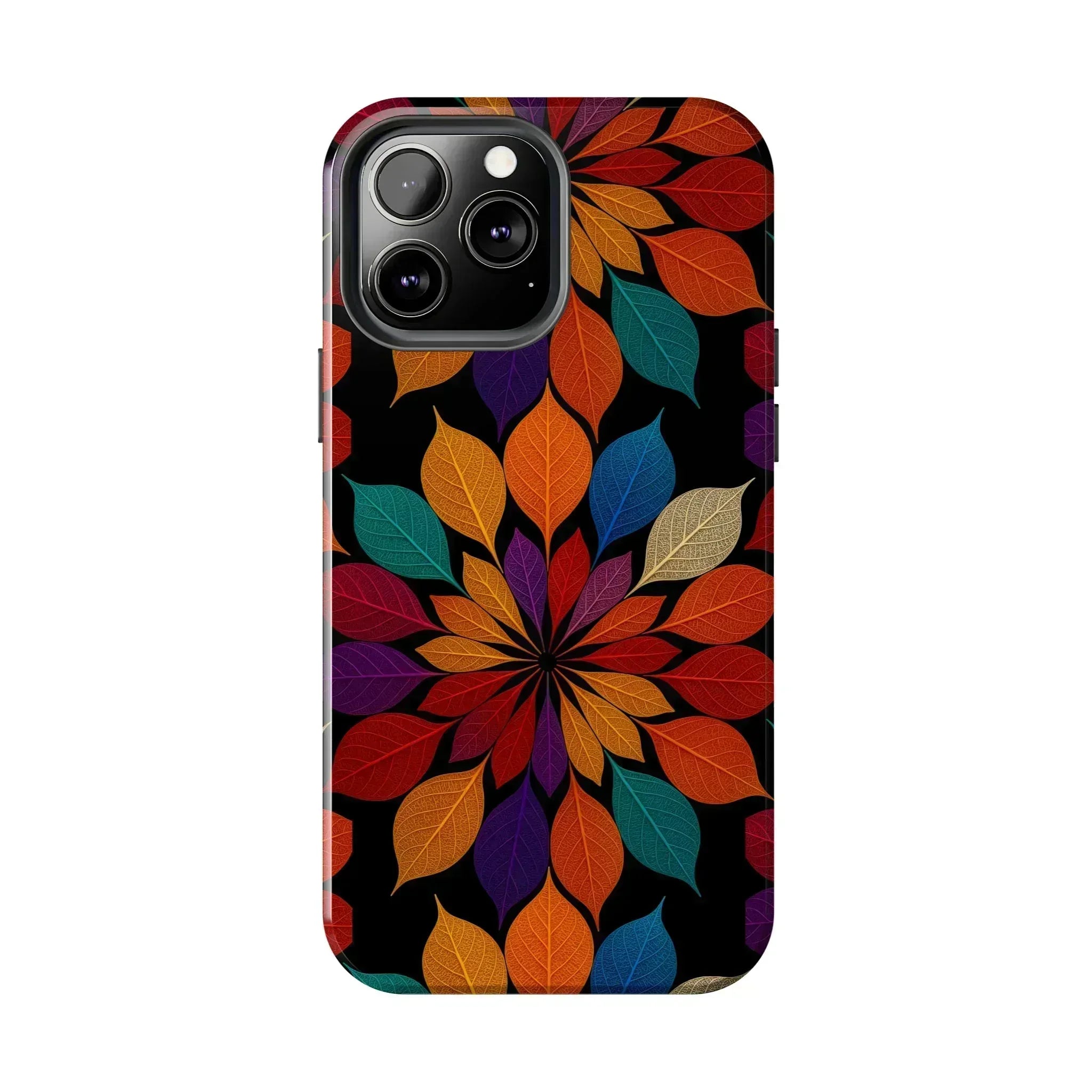 Leaf Mandala Phone Case for iPhone 11-16 and Galaxy S21-S24 - KARARMDESIGN