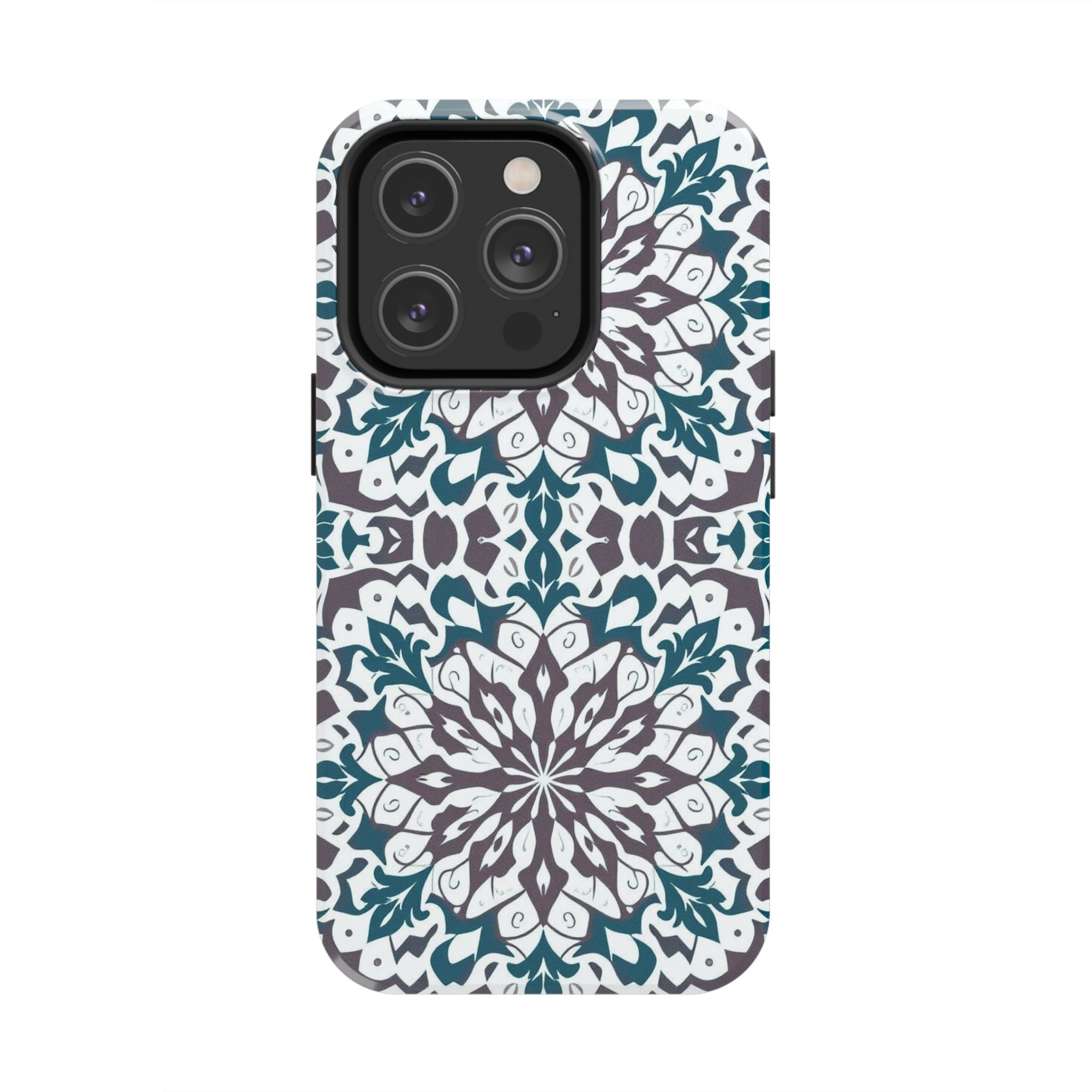 Symmetrical Mandala Phone Case for iPhone 11-17 and Galaxy S21-S25