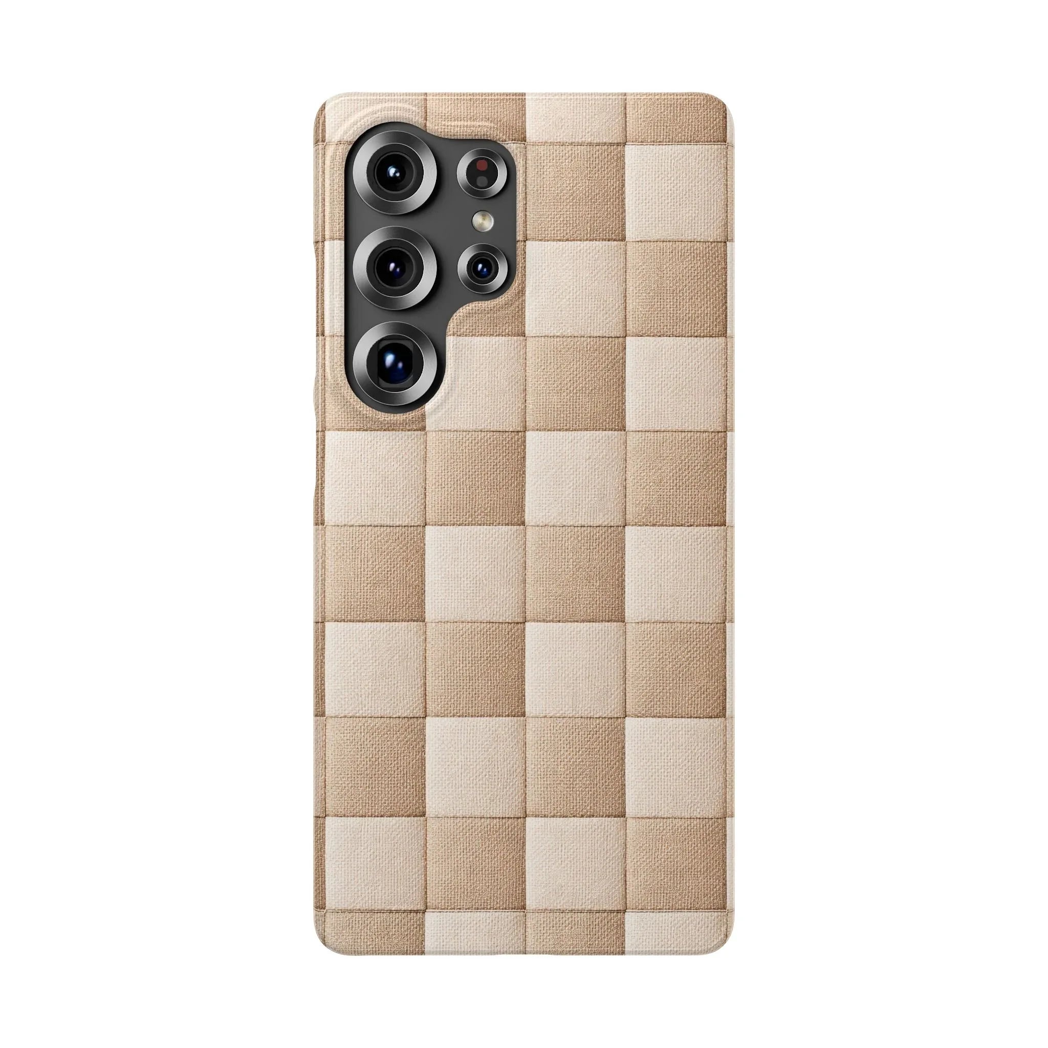 Beige Woven Phone Case for iPhone 11-17 and Galaxy S20-S25 - KARARMDESIGN
