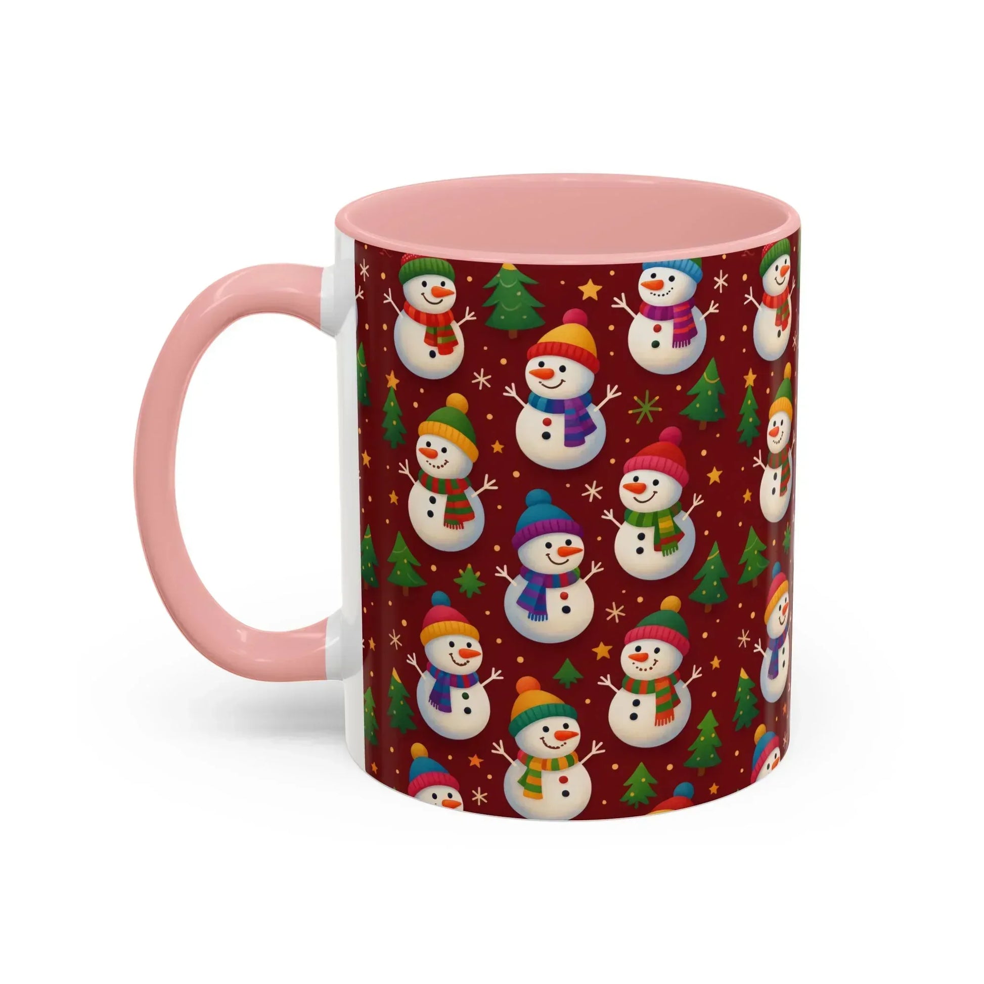 Festive Snowman Parade Accent Coffee Mug (11oz) - KARARMDESIGN