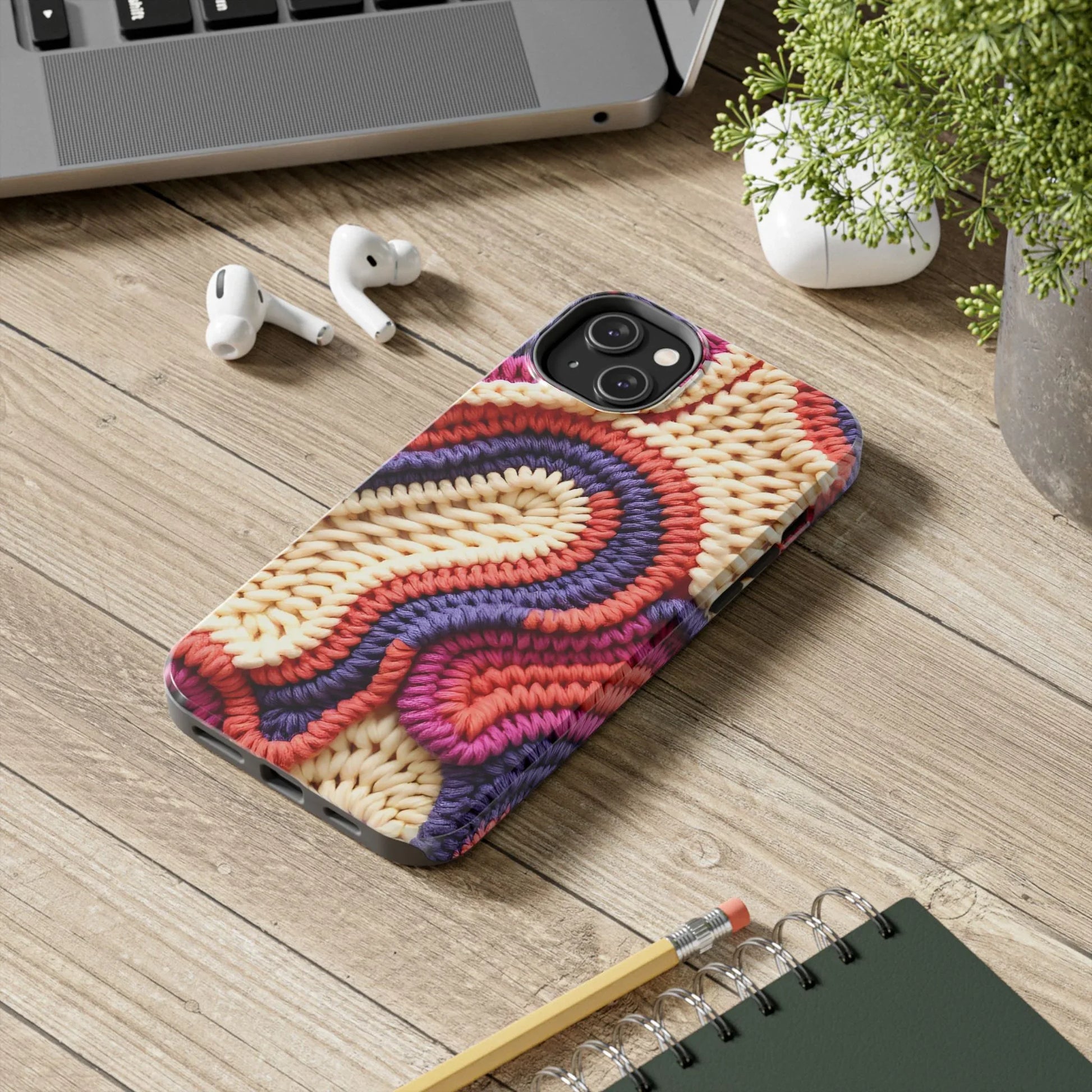 Handwoven Textile Art Phone Case for iPhone 11-17 and Galaxy S21-S25 - KARARMDESIGN
