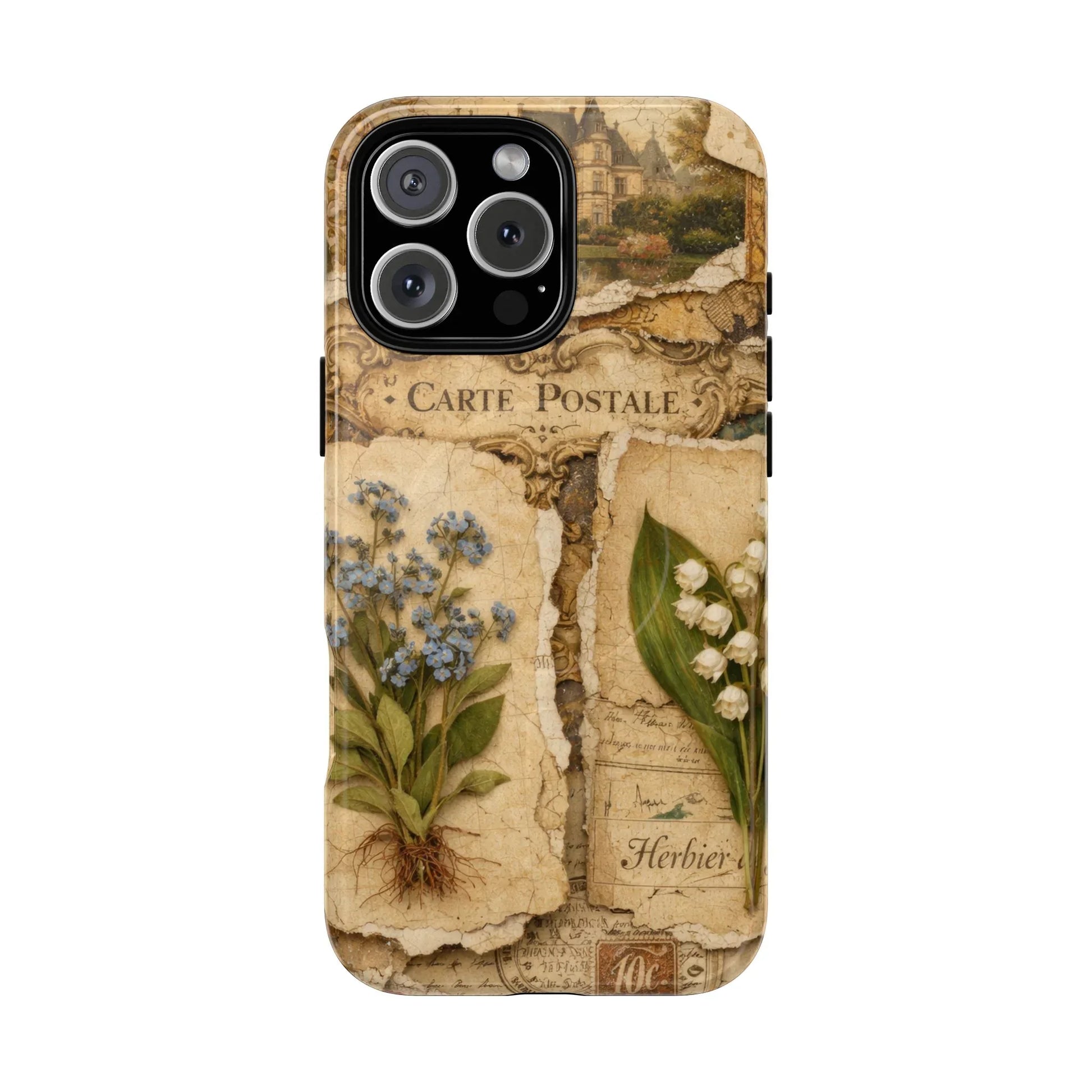 Vintage Botanical Postcard Phone Case for iPhone 13-17 - KARARMDESIGN