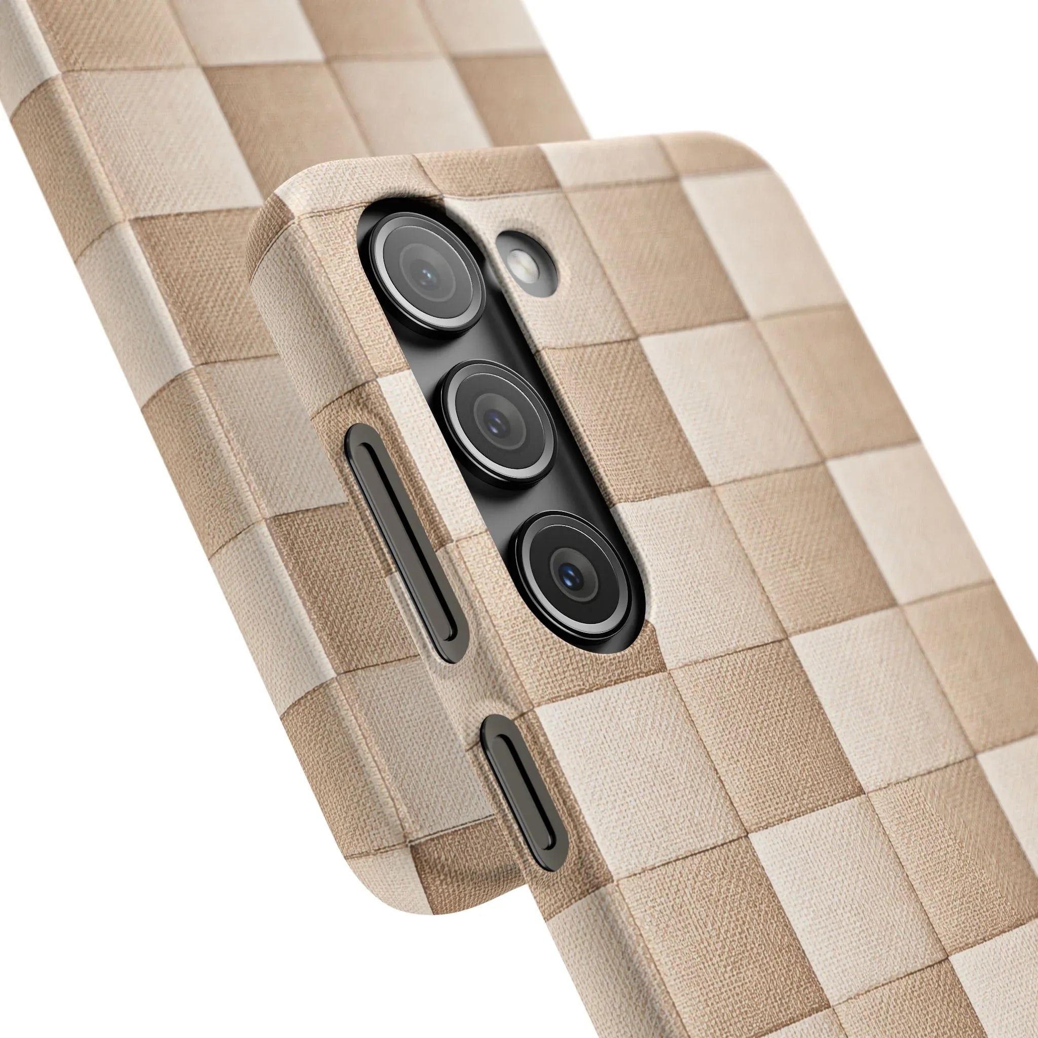 Beige Woven Phone Case for iPhone 11-17 and Galaxy S20-S25 - KARARMDESIGN