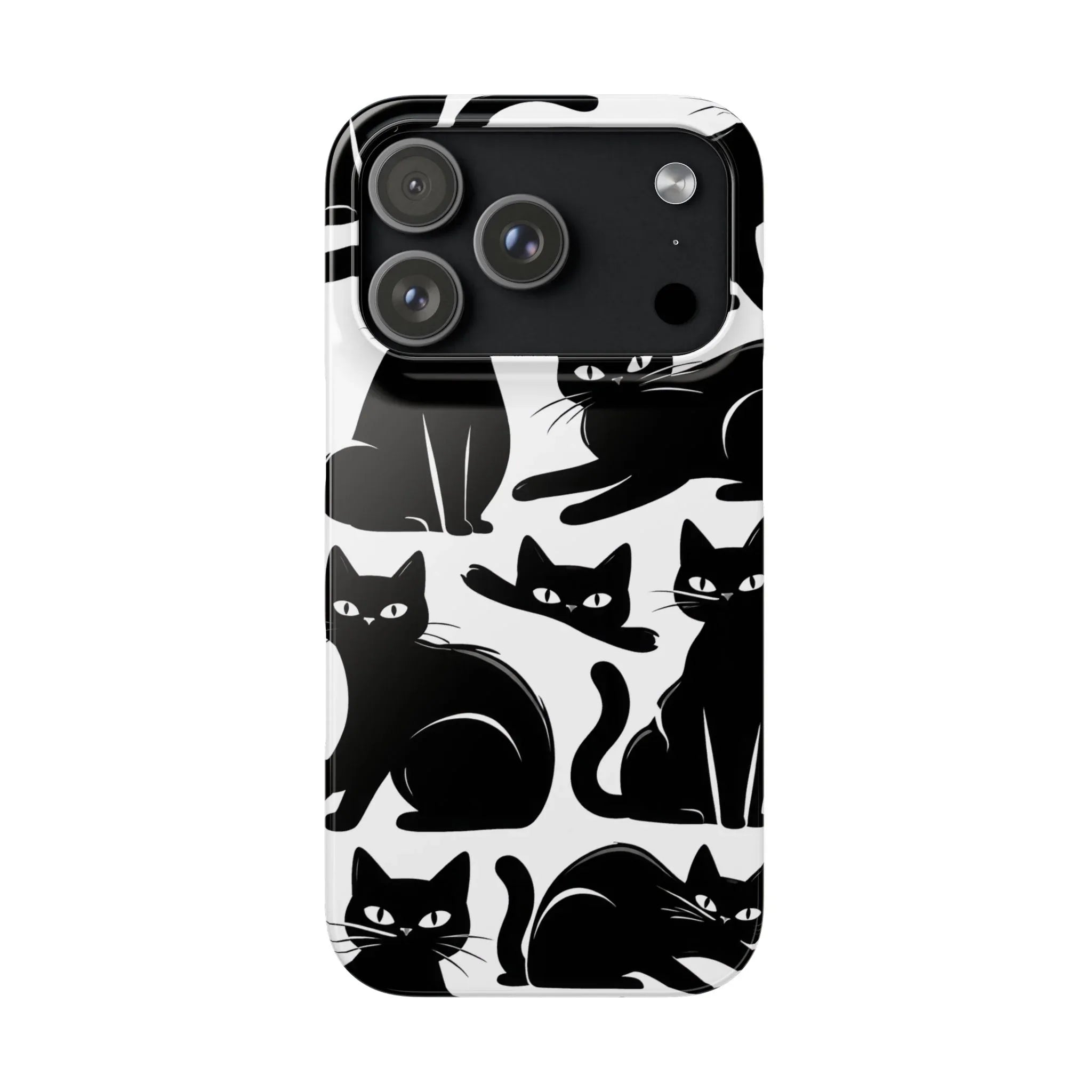 Black Cats Phone Case for iPhone 11-17 and Galaxy S20-S25 - KARARMDESIGN