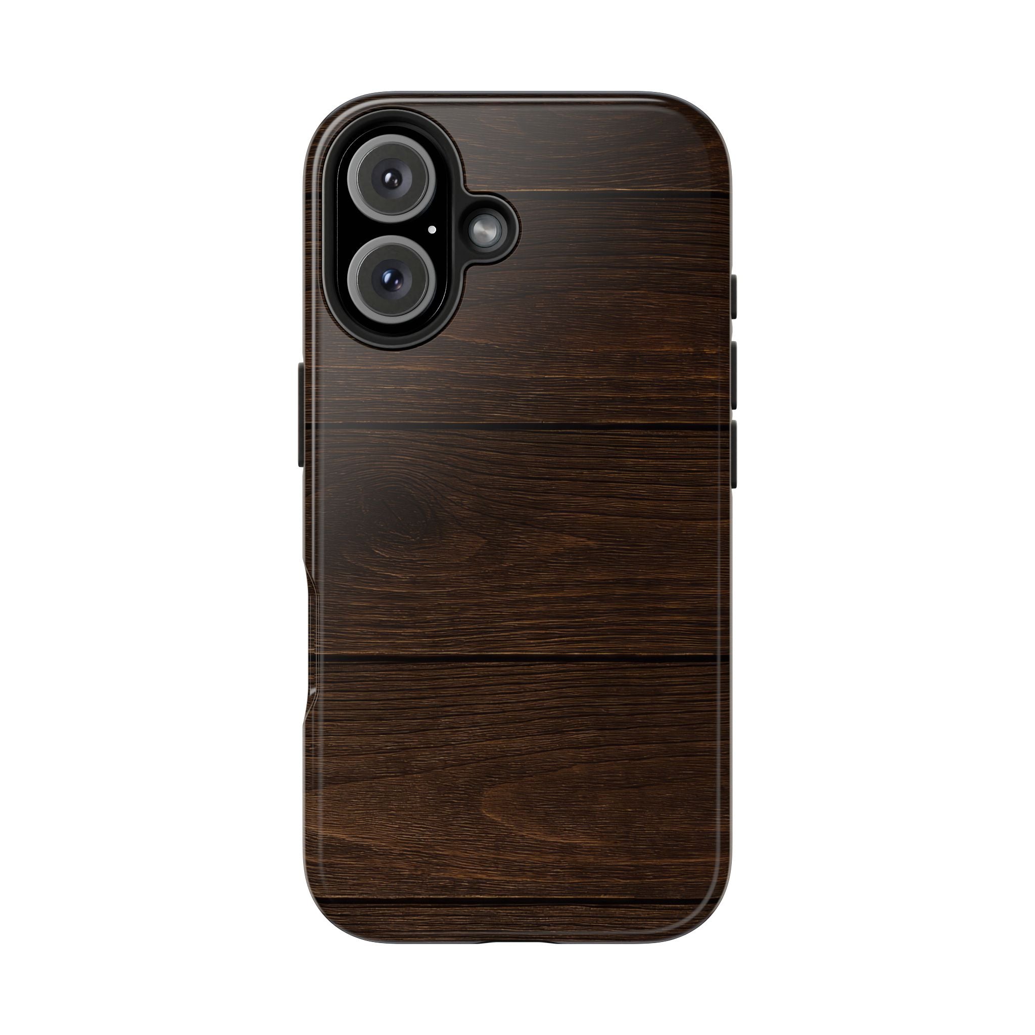 Dark Wood Grain Tough Case for iPhone & Samsung Galaxy