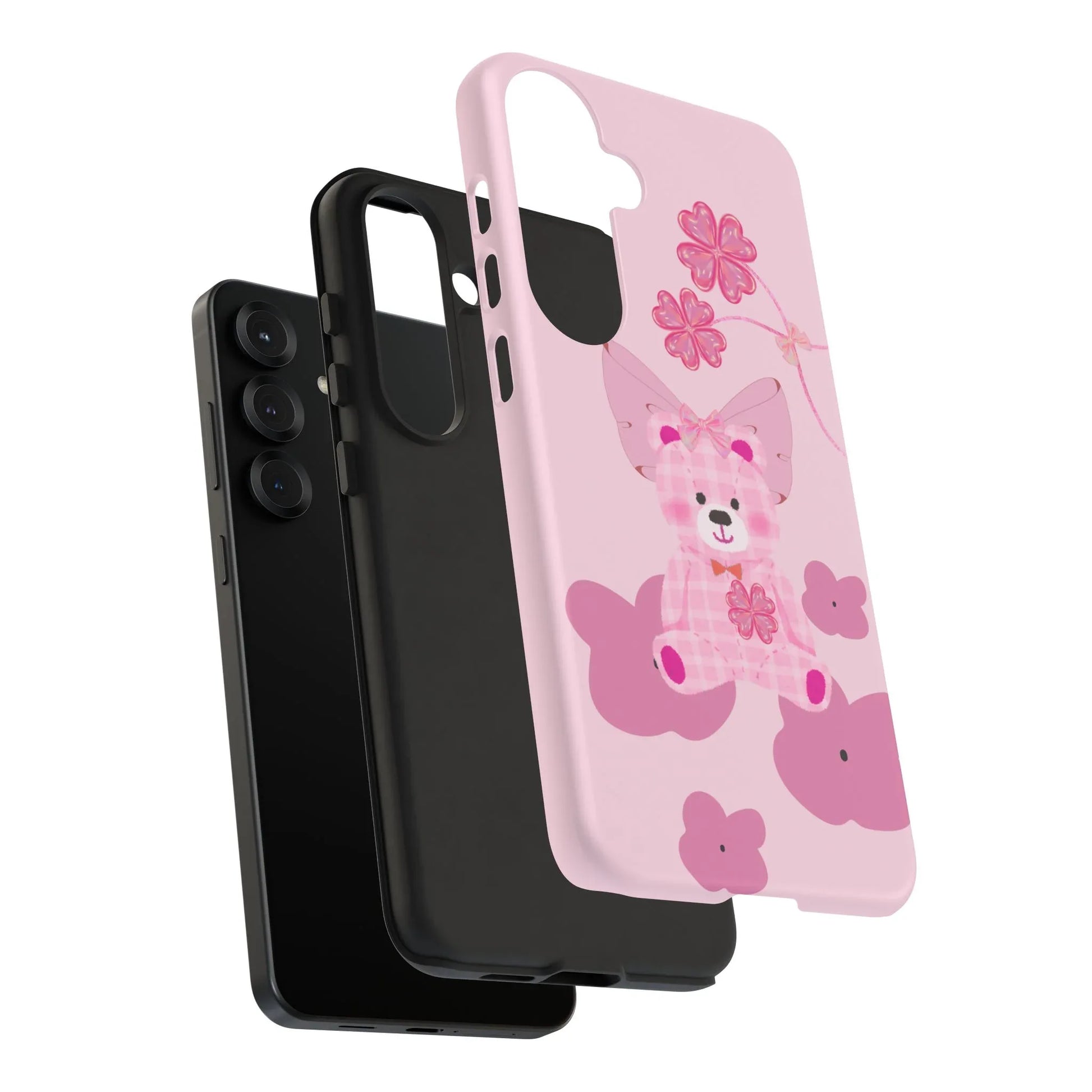Pink Teddy Bear Phone Cases for iPhone, Pixel and Galaxy - KARARMDESIGN