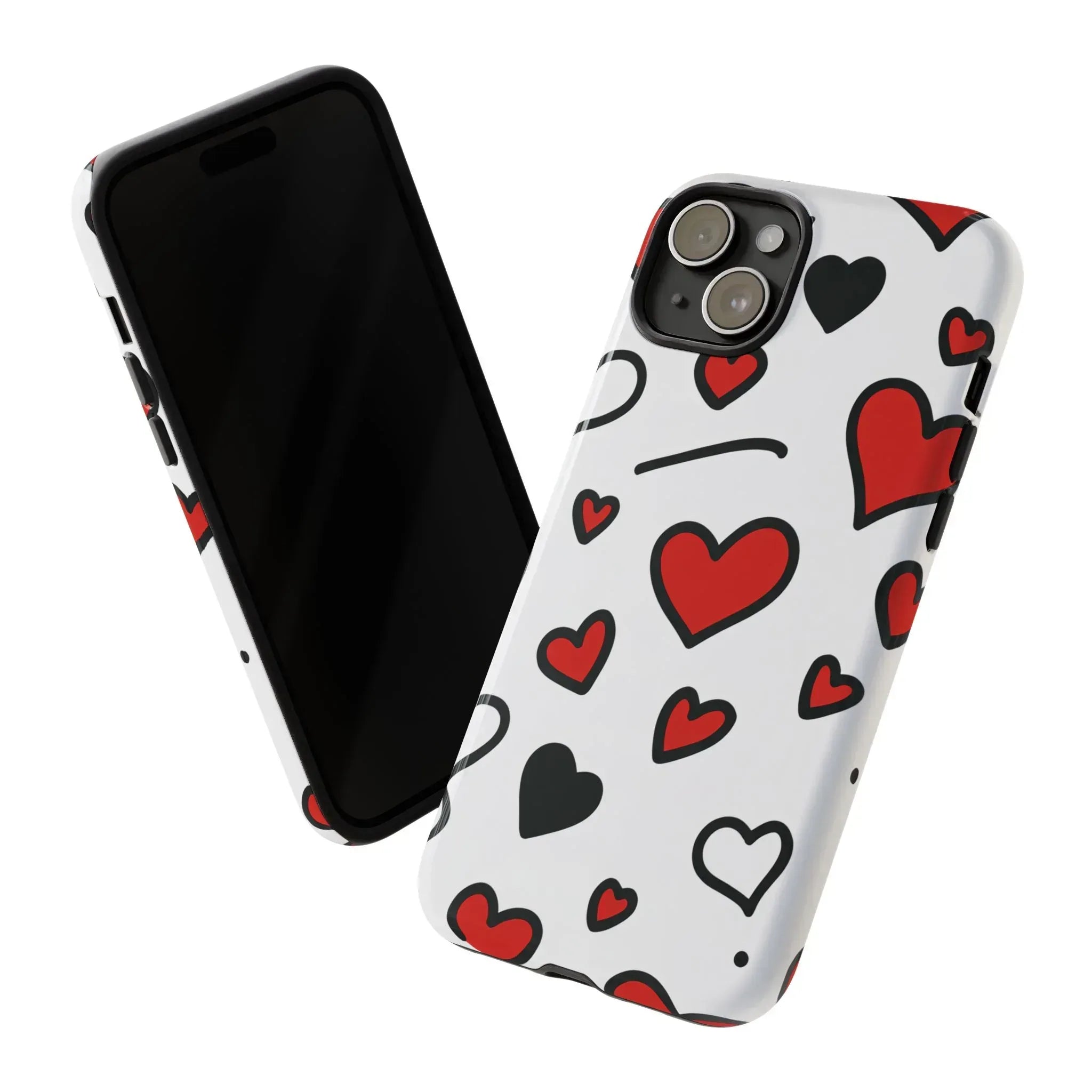 Scattered Hearts Phone Case for iPhone 11-17 and Galaxy S10-S25 - KARARMDESIGN
