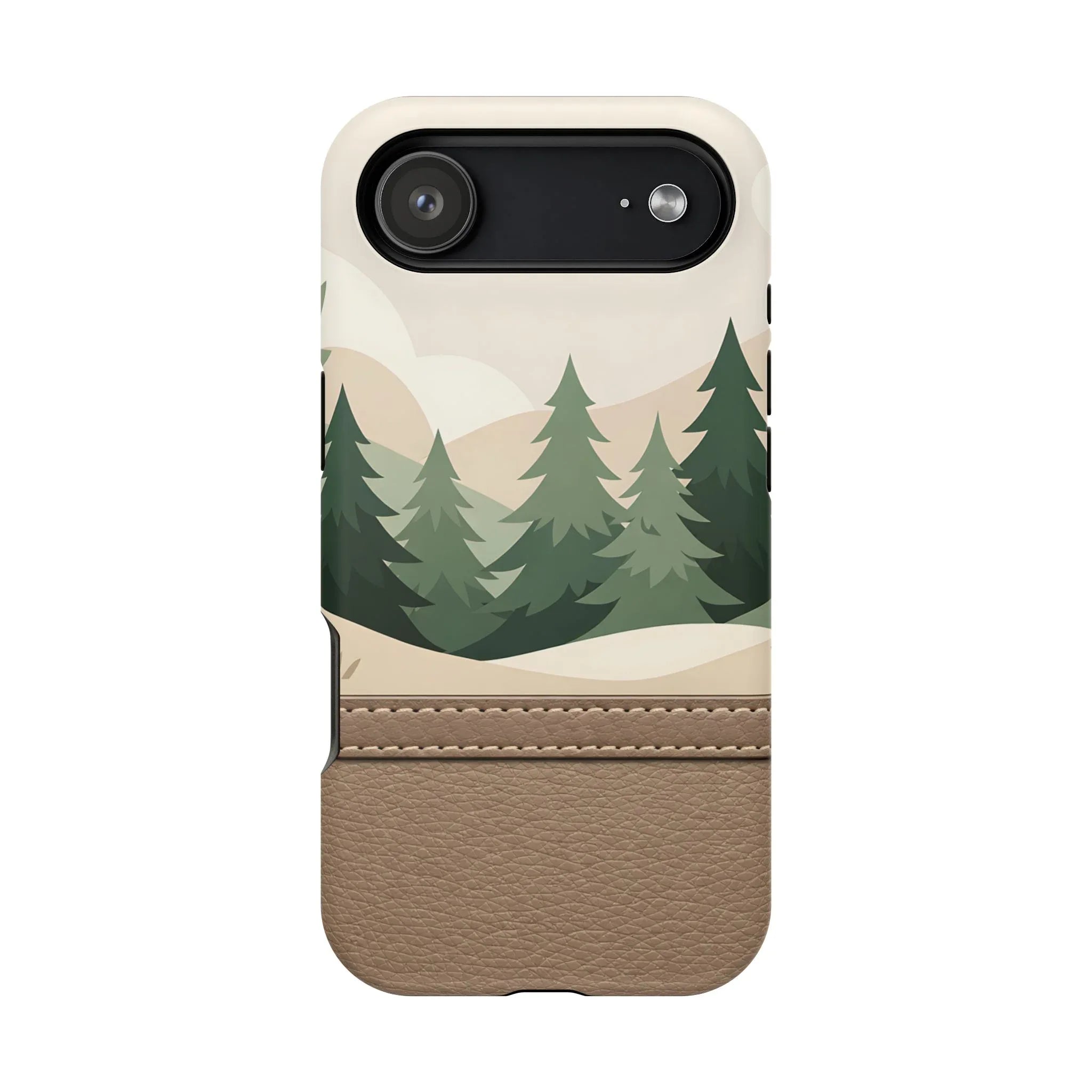 Forest Leather Phone Case for iPhone 11-17 and Galaxy S21-S25 - KARARMDESIGN