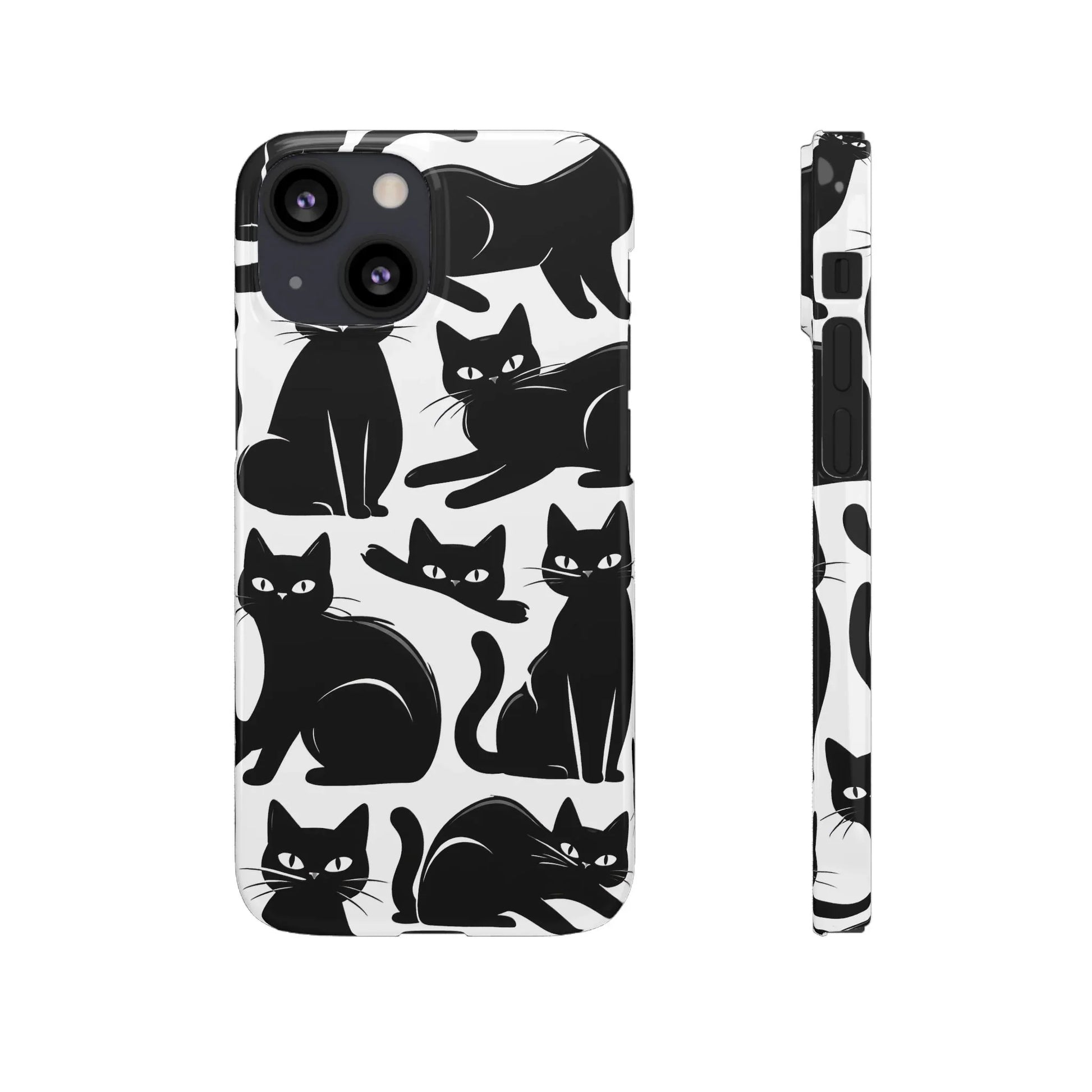 Black Cats Phone Case for iPhone 11-17 and Galaxy S20-S25 - KARARMDESIGN
